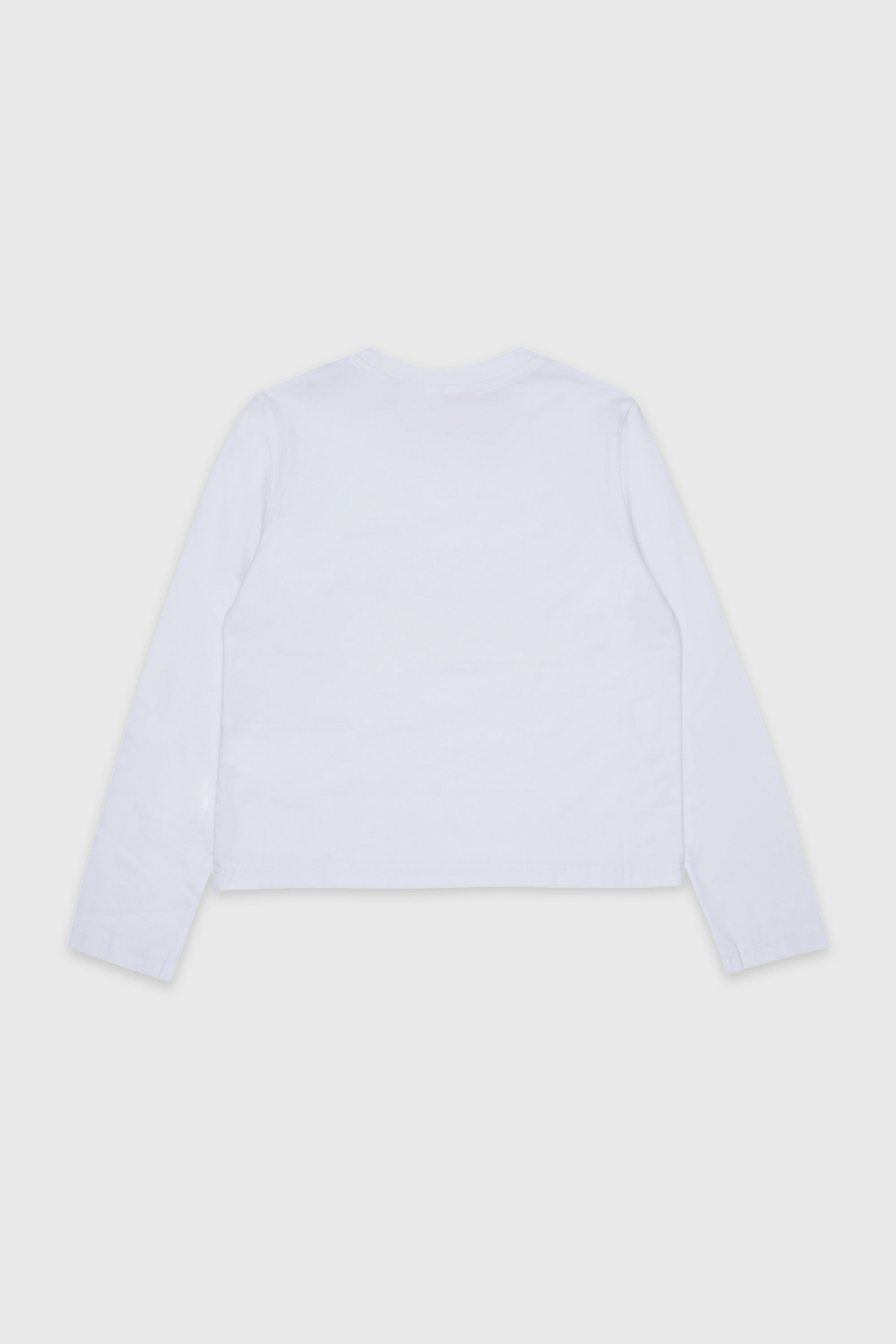 Diesel - TLIBBY, Woman's Long-sleeve T-shirt with frayed logo patch in White - 2