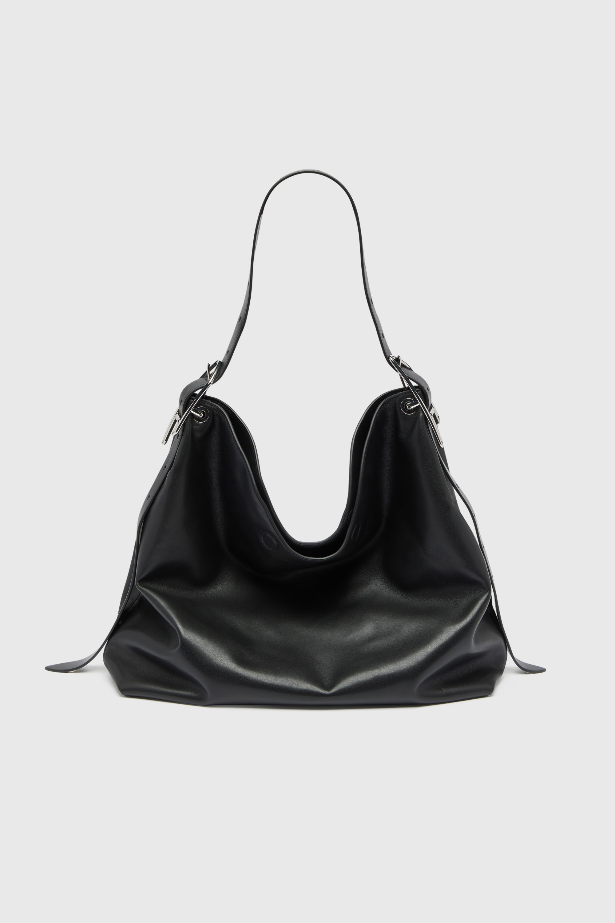 Diesel - D-LINE HOBO L, Woman's D-Line-Leather hobo bag in Black - 2