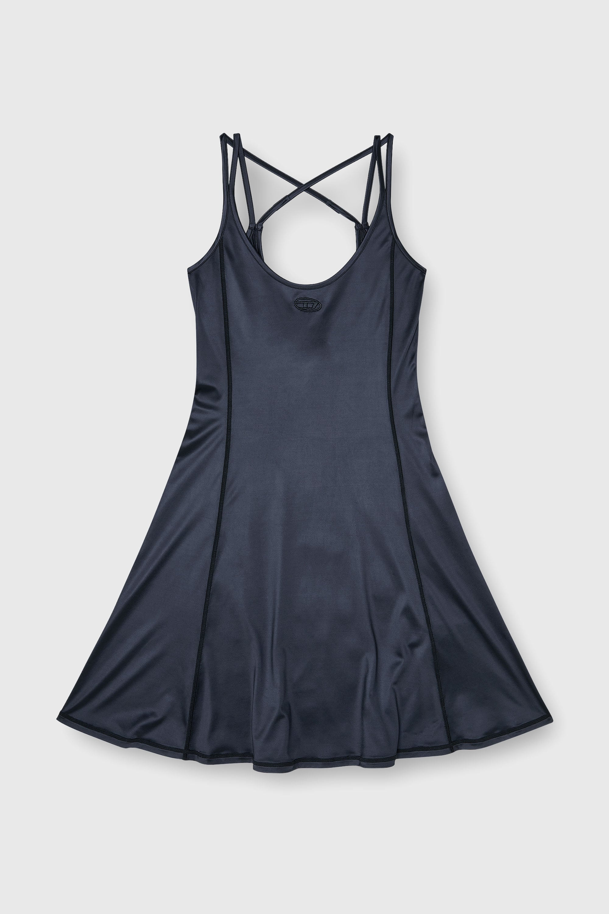 Diesel - D-IMMY, Woman's Fluid mini dress with double straps in Black - 2