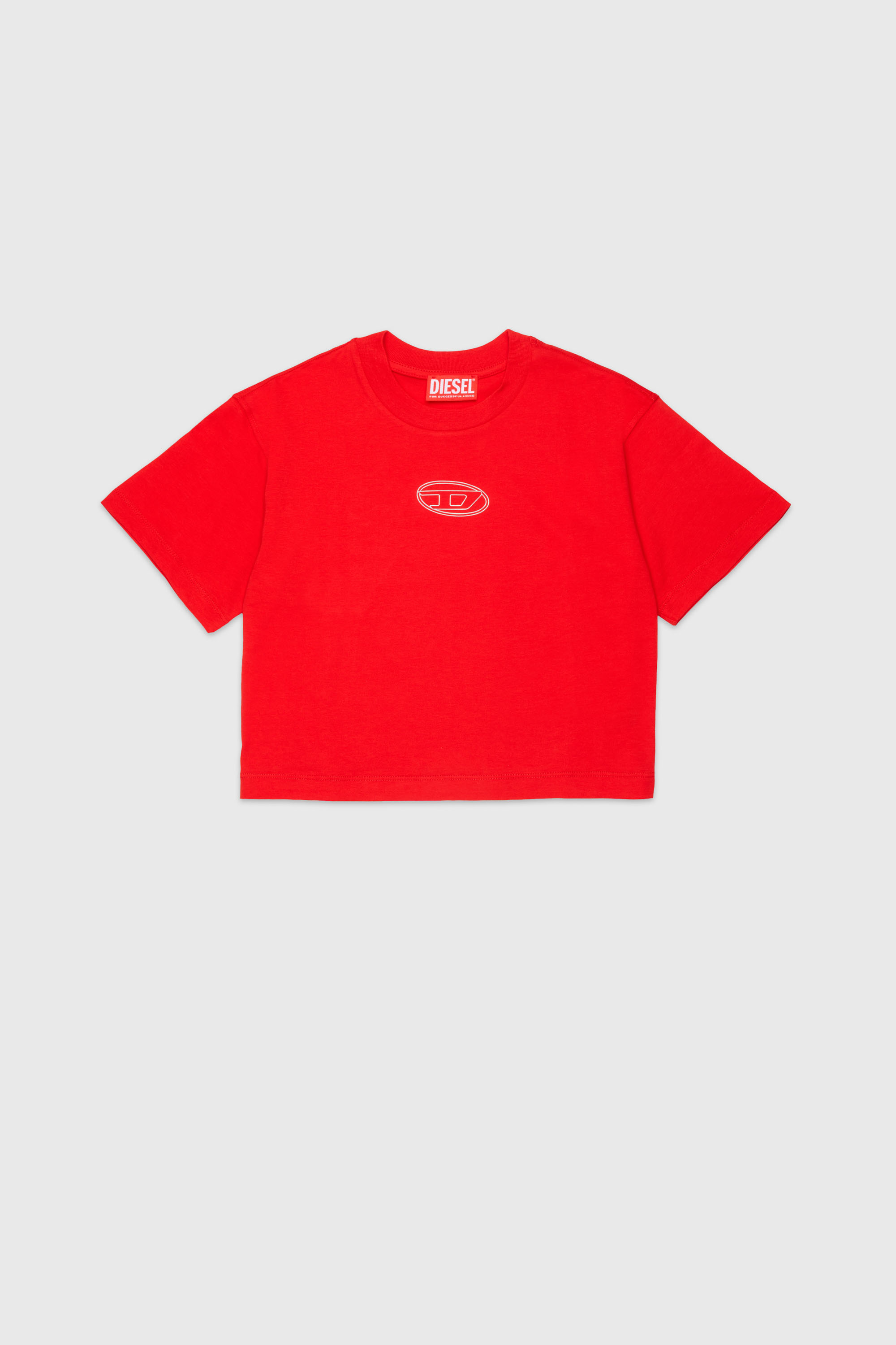 Diesel - TLIXIN, Woman's Cropped T-shirt with Oval D logo in Red - 1