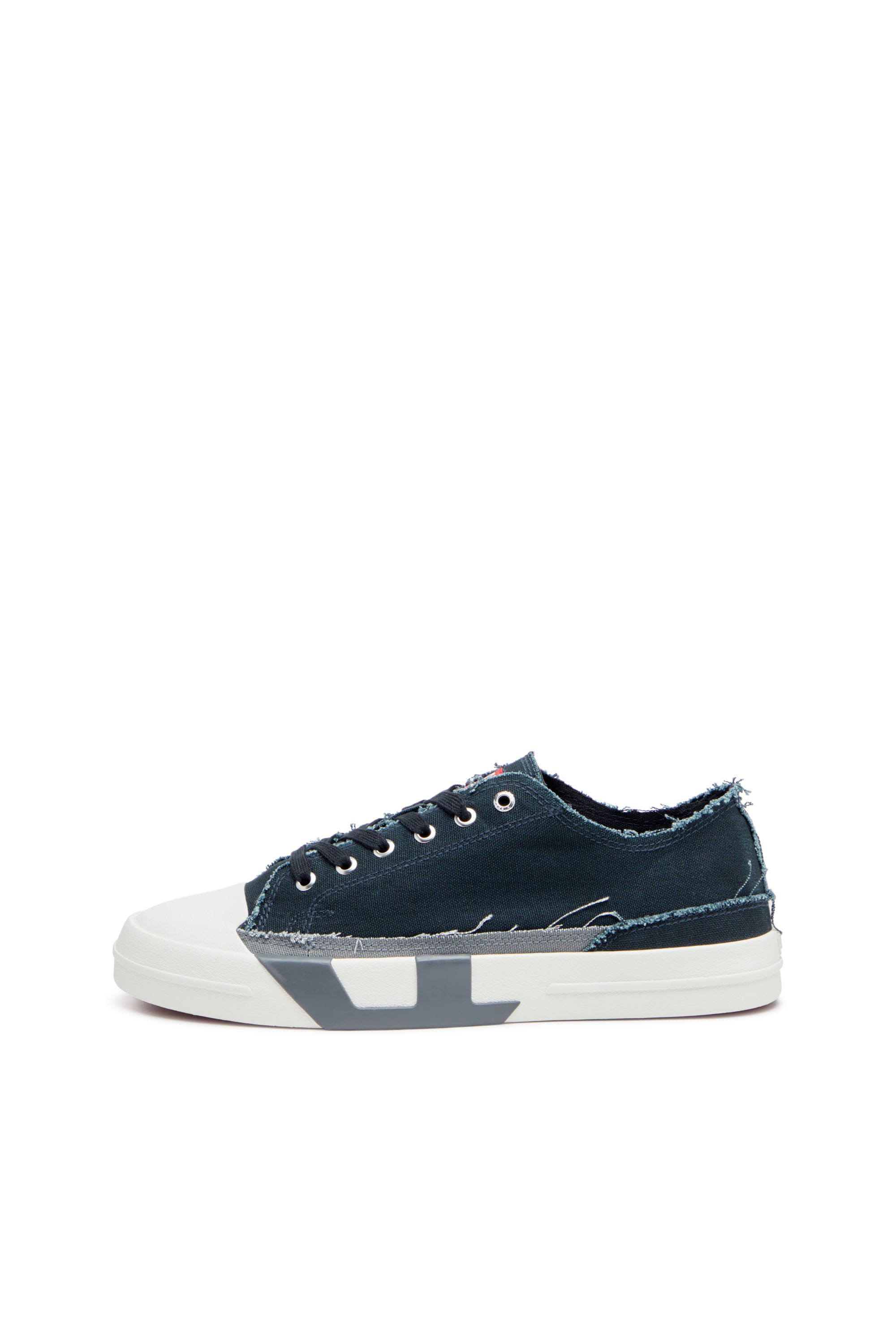 S-D-VERSE LOW, Blue/Grey Diesel - S-D-VERSE LOW, Man's S-D-Verse-Sneakers in frayed canvas in Blue/Grey - 7
