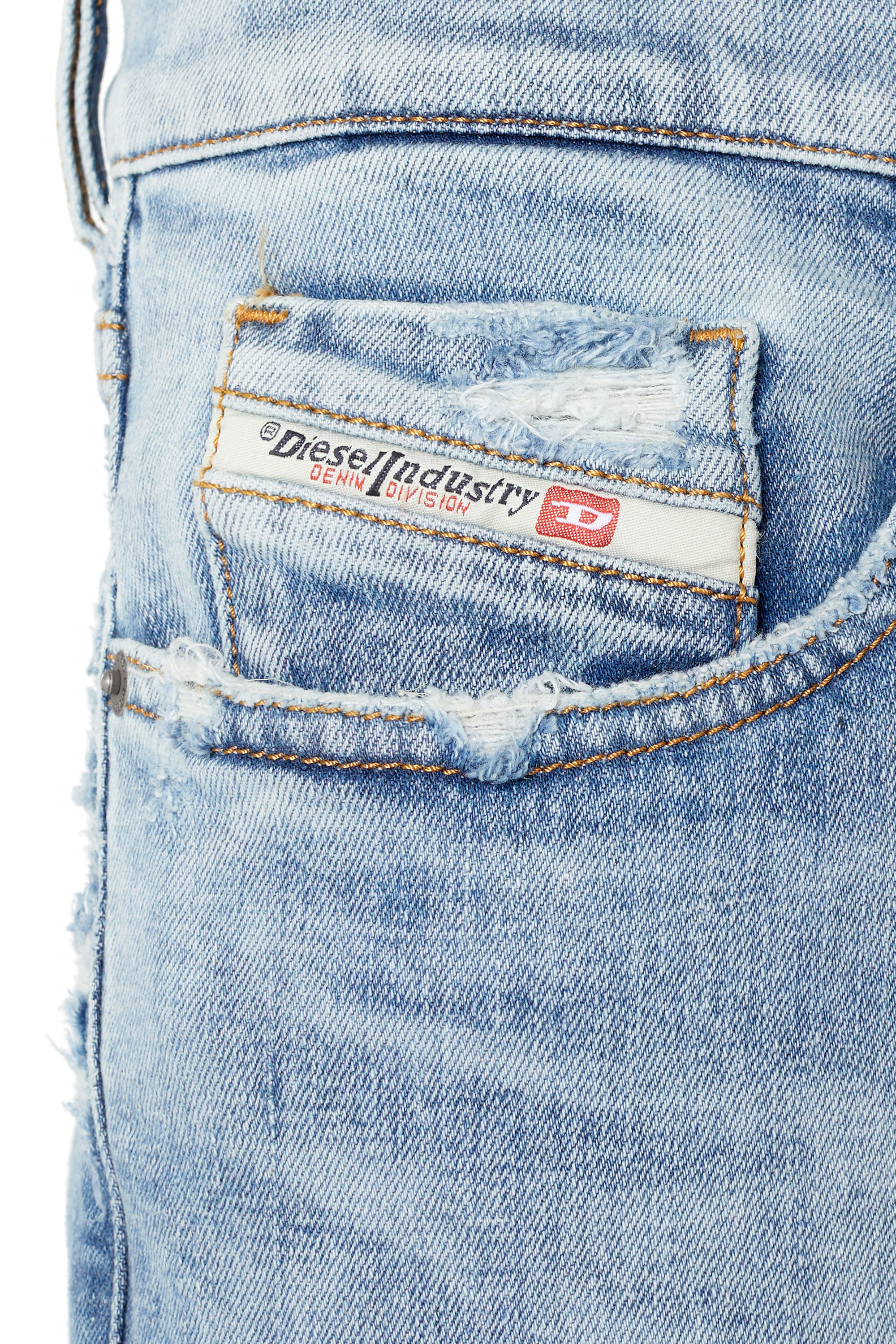 Diesel - 2019 D-Strukt 09E67 Slim Jeans, Light Blue - Image 4