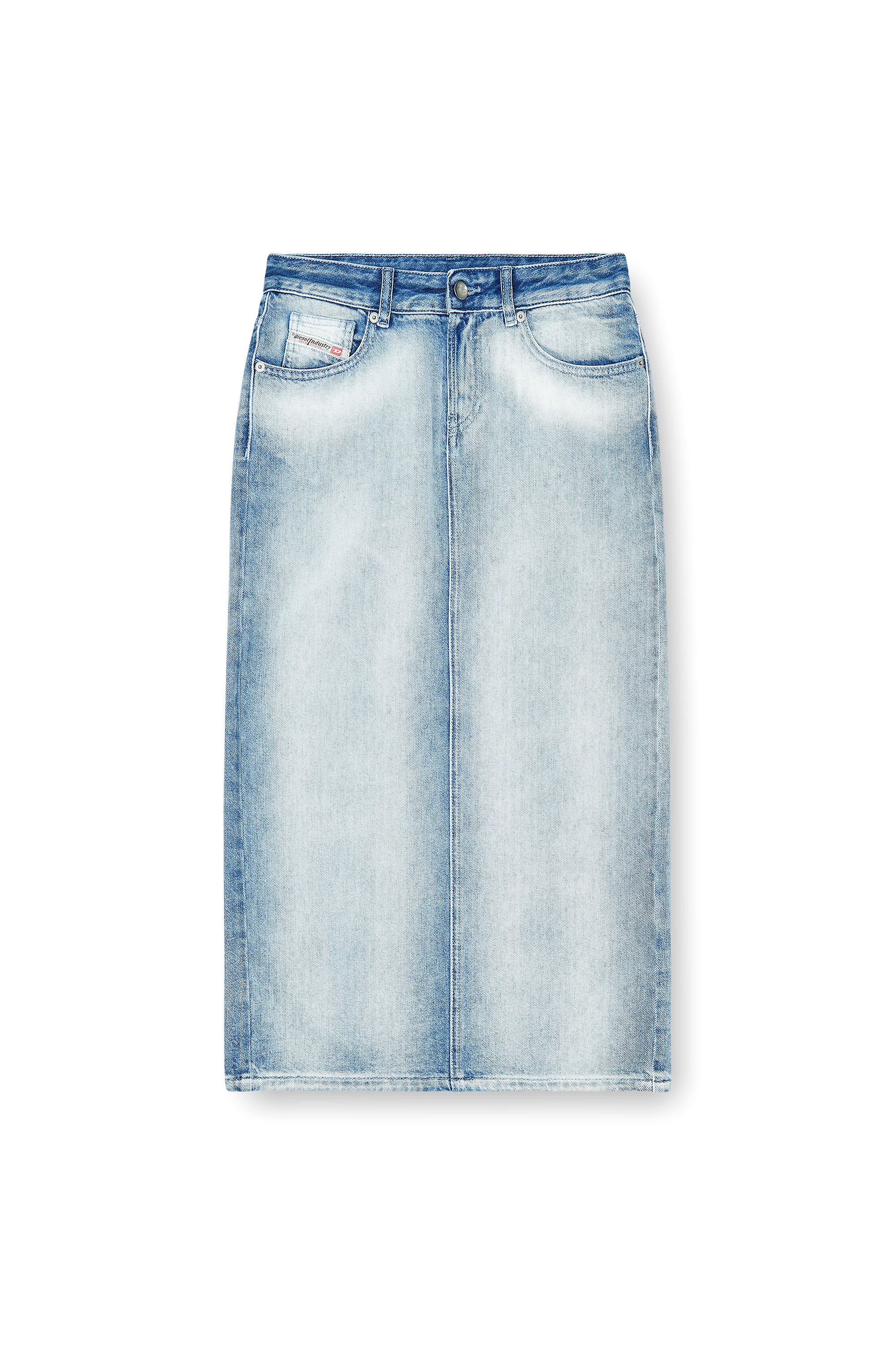 Diesel - DE-SKYE-FSI, Woman's Skirt in medium-light skeleton denim in Light Blue - 2