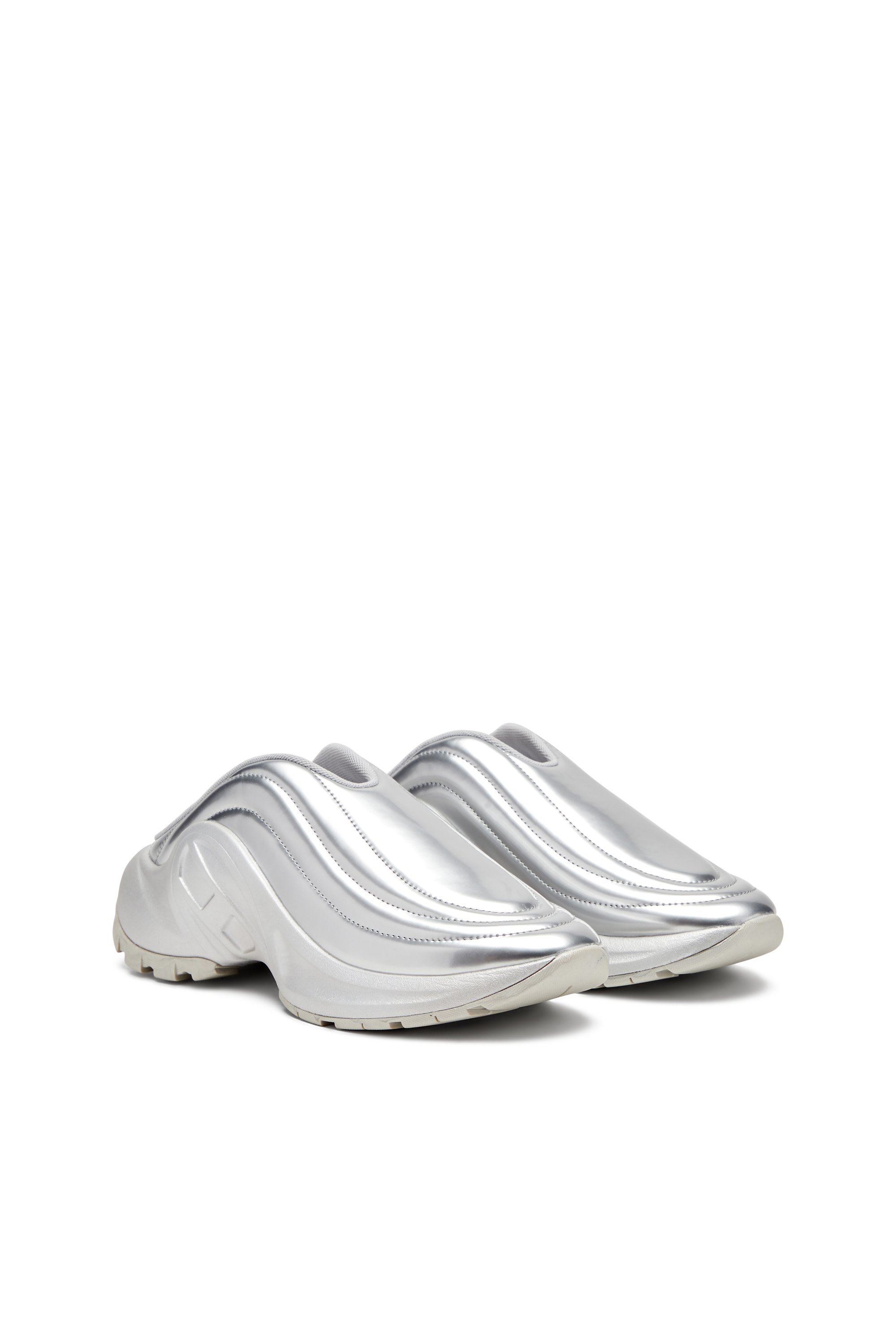 Diesel - S-D-RUNNER MULE X, Unisex's Metallic mules in Silver - 3