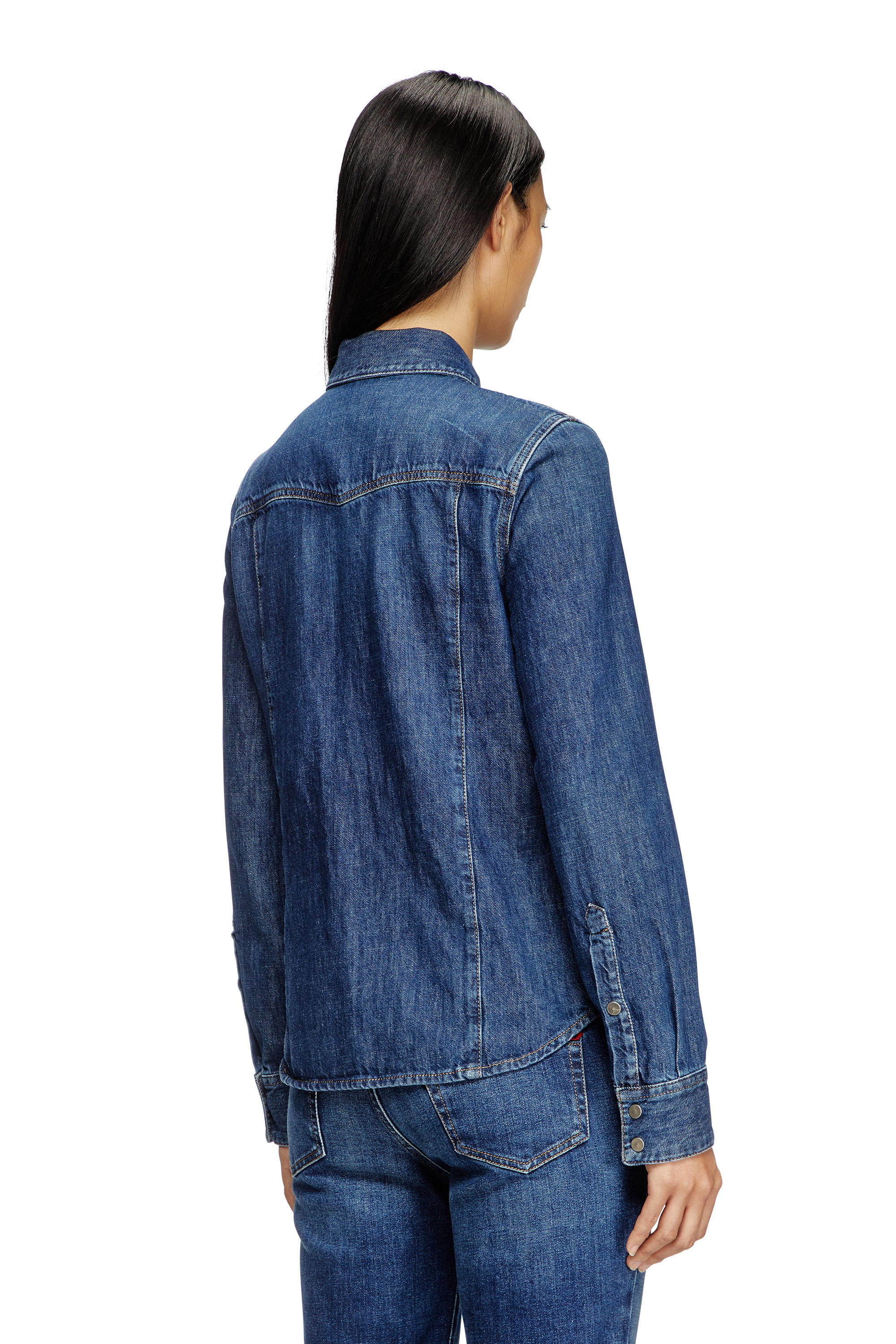 Diesel - DE-WAVES, Woman's Western shirt in denim in Blue - 3