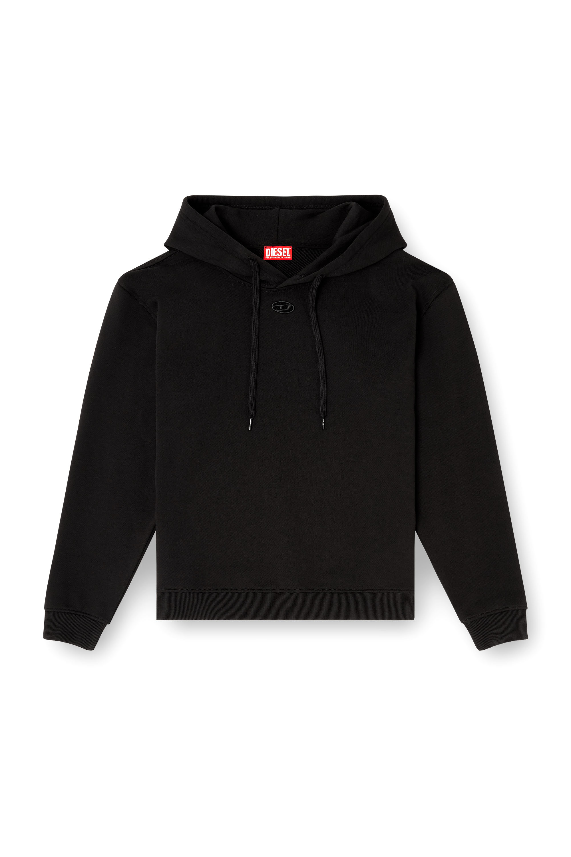 Diesel - F-NORMY-HOOD-OD, Woman's Hoodie in cotton with Oval D logo in Black - 2