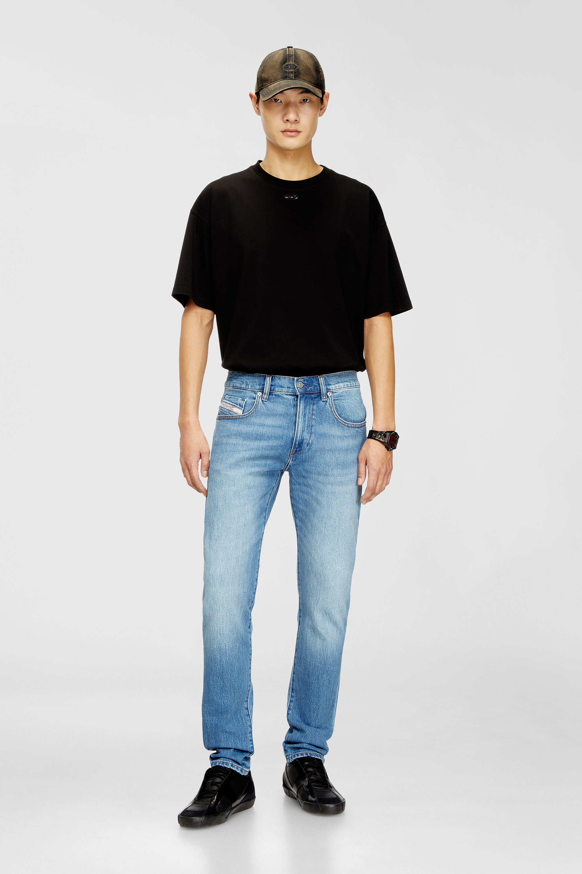 Diesel - Man's Slim Jeans 2019 D-Strukt 0ADBK, Light Blue - 2