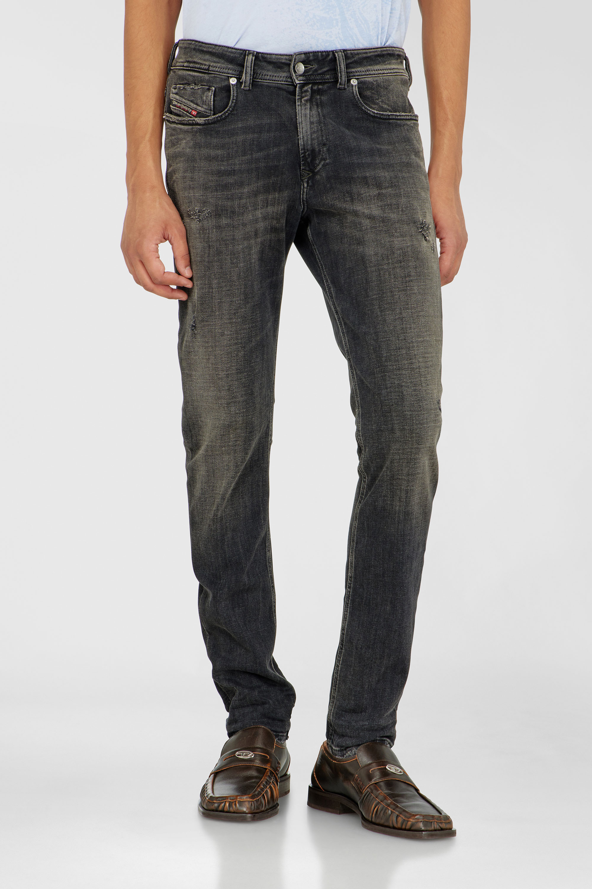 Diesel - Man's Skinny Jeans 1979 Sleenker 09P77, Black/Dark grey - 1