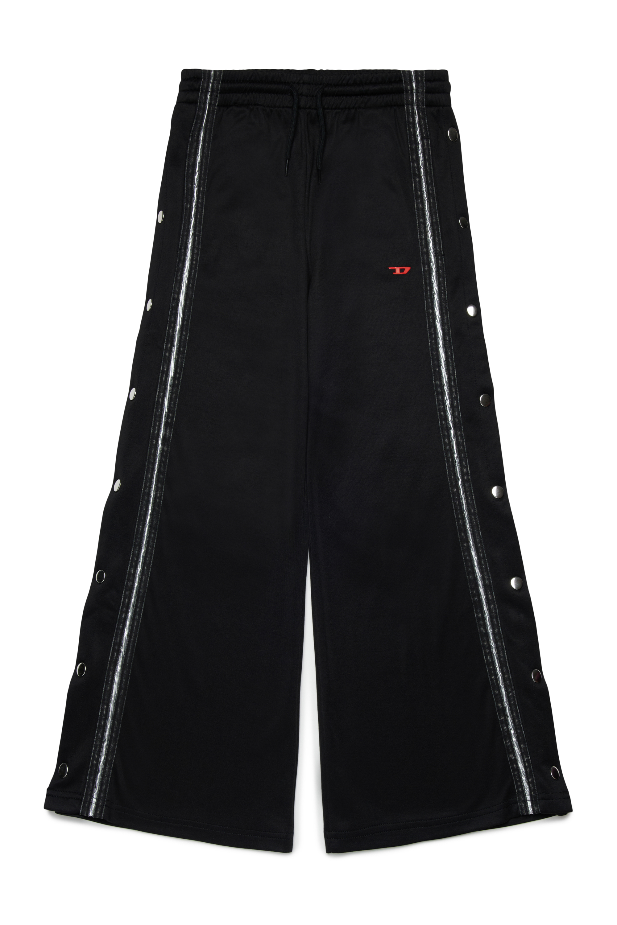 Diesel - PREET, Woman's Wide pants with snap buttons in Black - 1