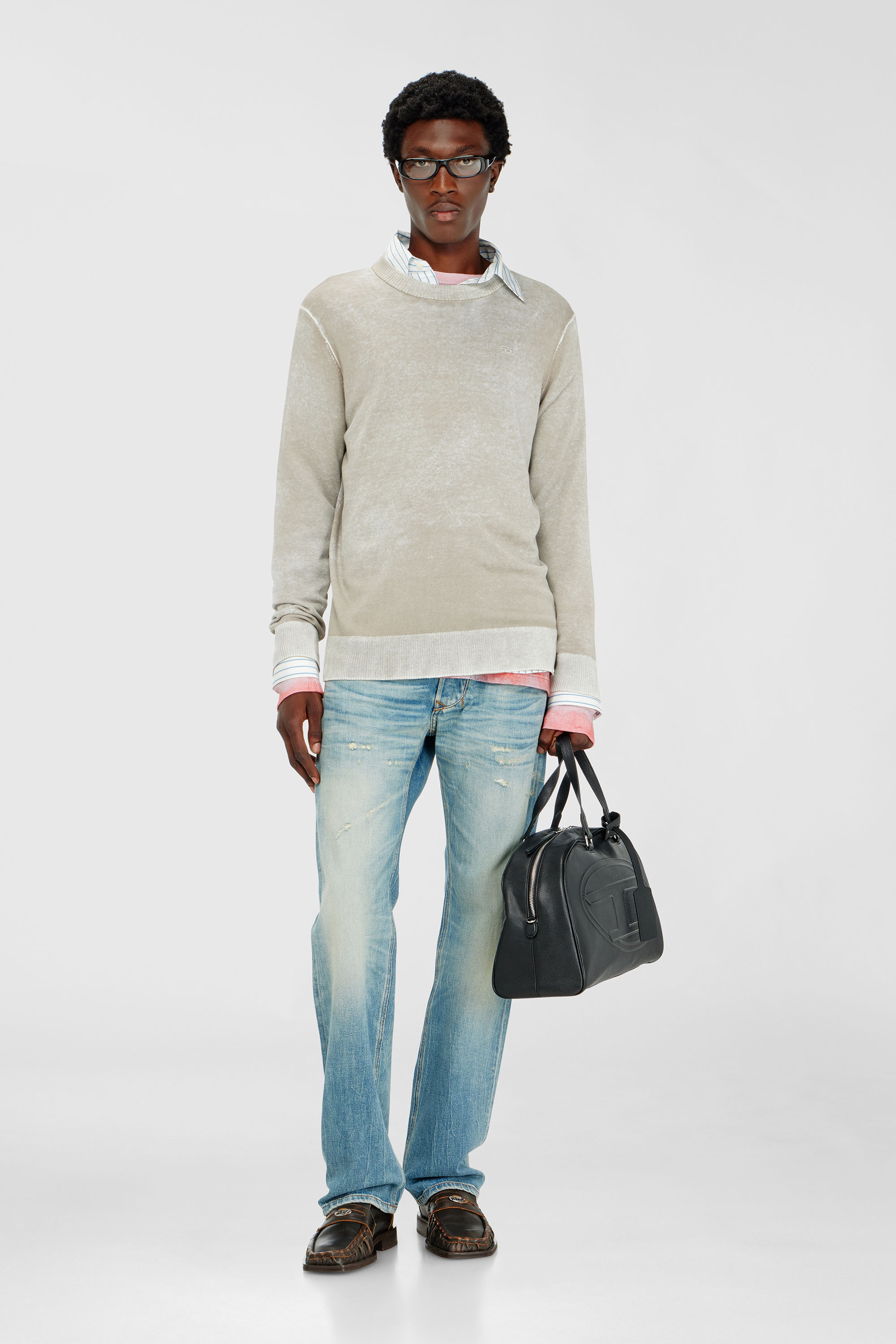 Jumper with faded reverse print