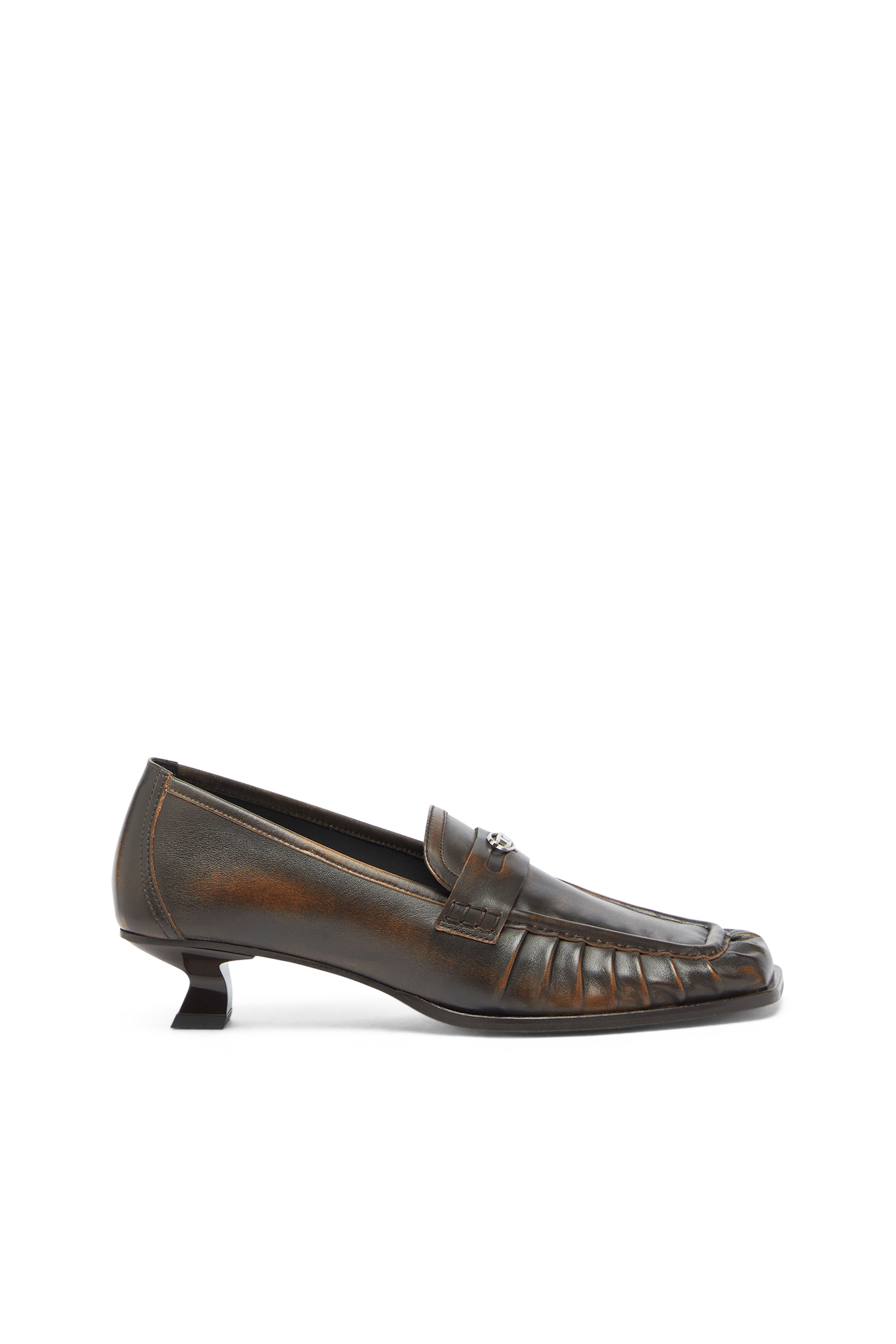 Diesel - D-AMBER MOC 30, Woman's D-Amber - Penny loafers in leather in Brown - 1
