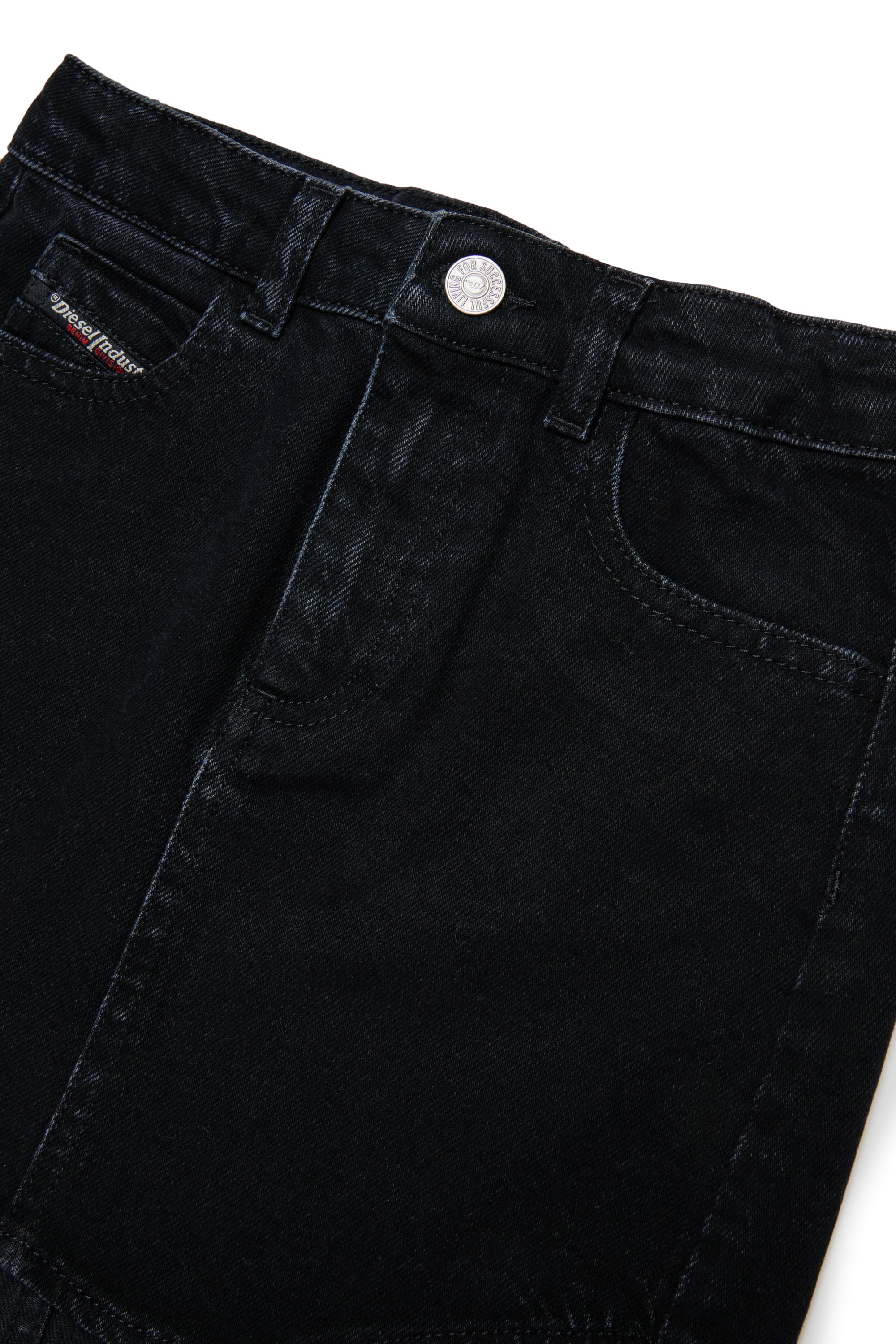Diesel - GEARD, Woman's Denim mini skirt with curved hem in Black/Dark grey - 3