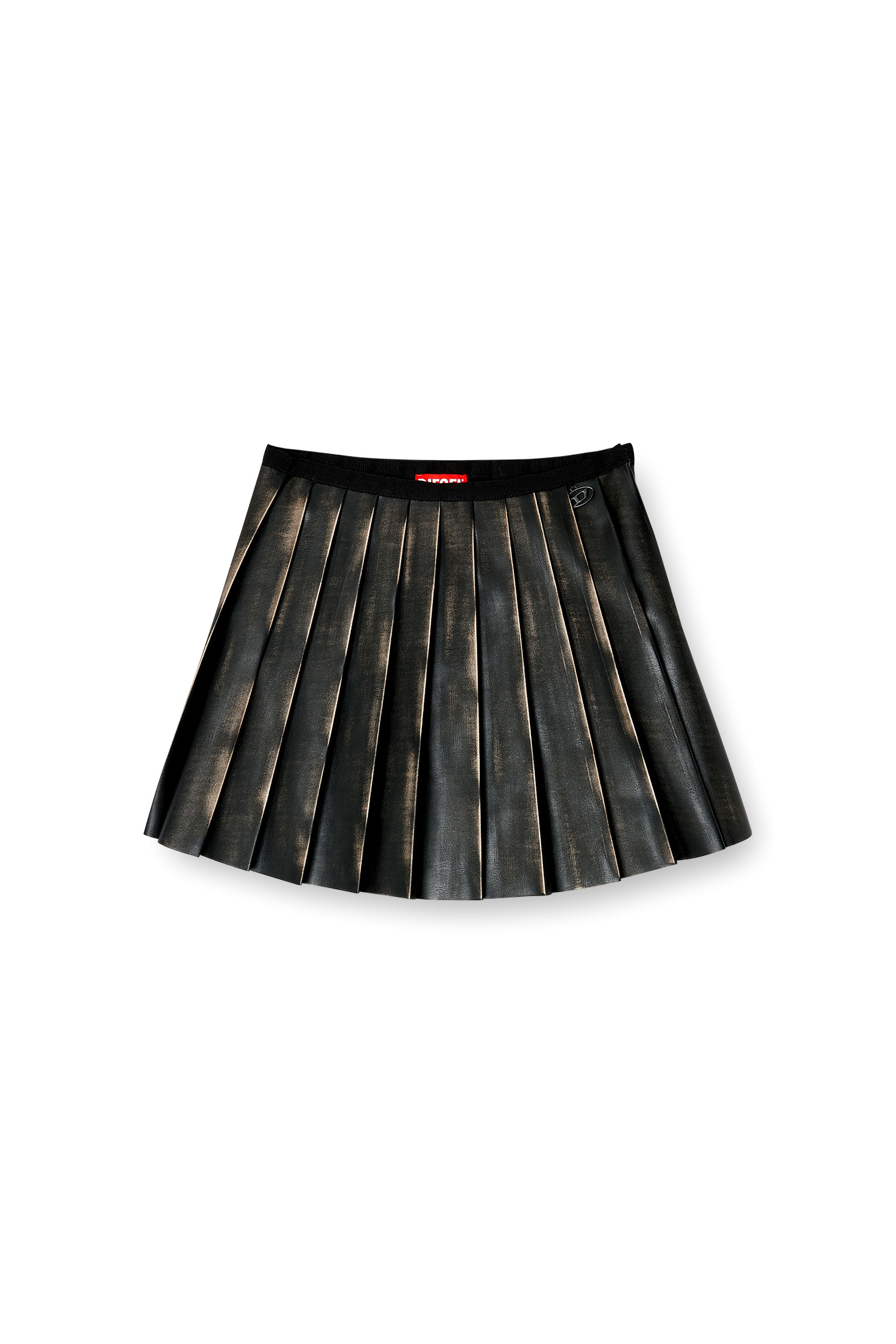 Diesel - O-SAKA-MINI, Woman's Short pleated skirt with distressed effect in Brown - 4