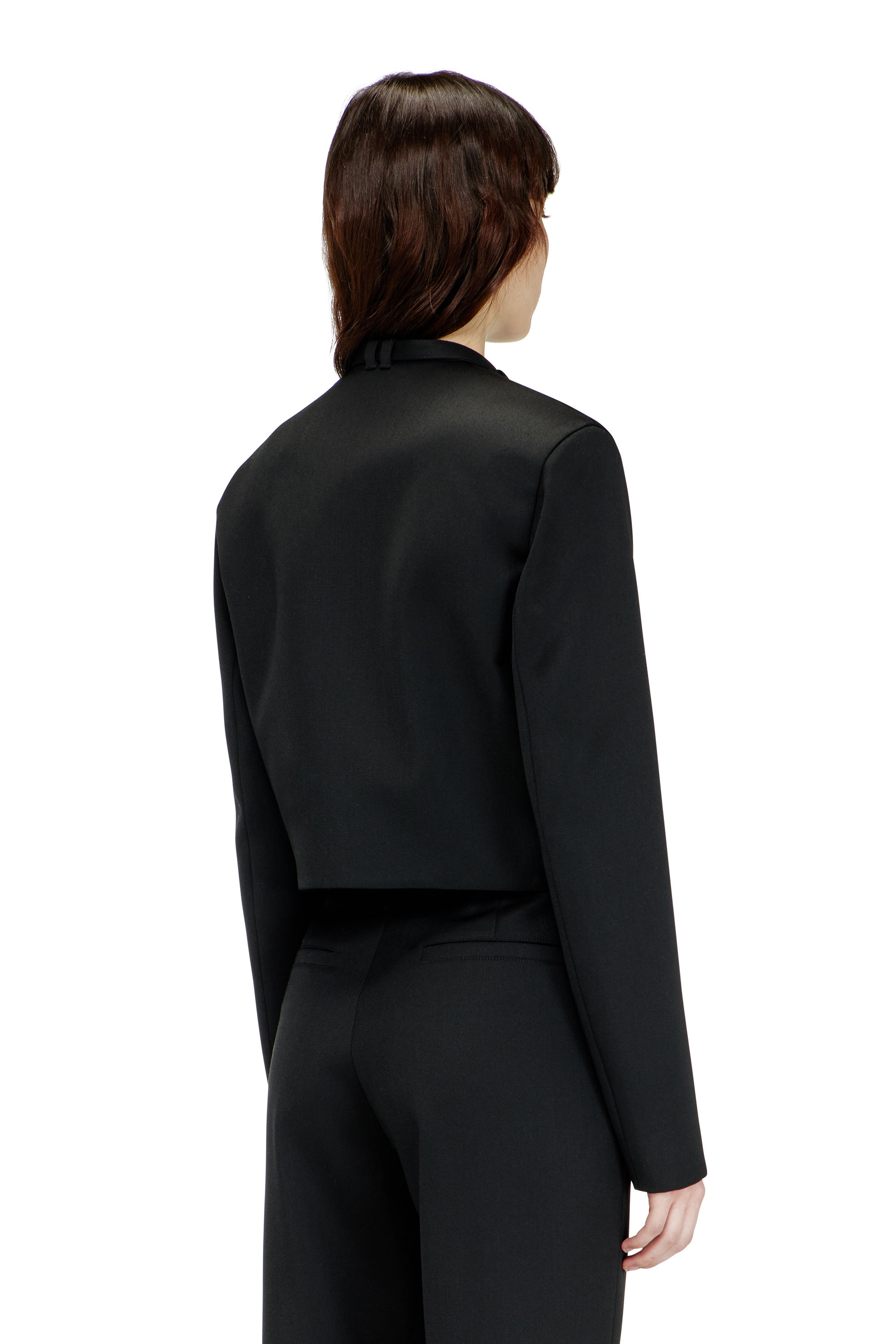 Diesel - G-HAVOC-1, Woman's Tailored jacket with biker neck strap in Black - 4