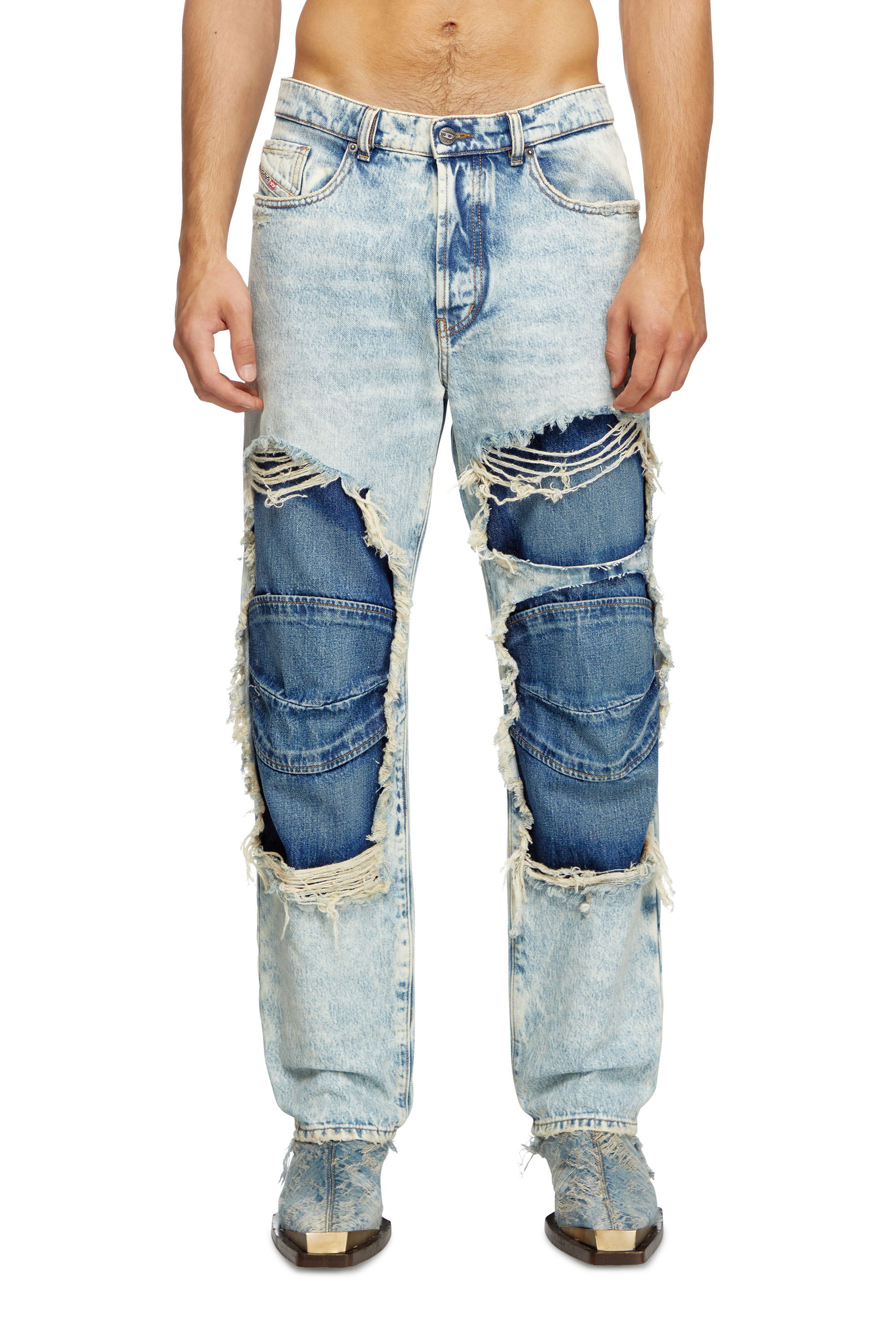 Diesel - Unisex's Straight Jeans D-Fire 0AJEN, Light Blue - 2