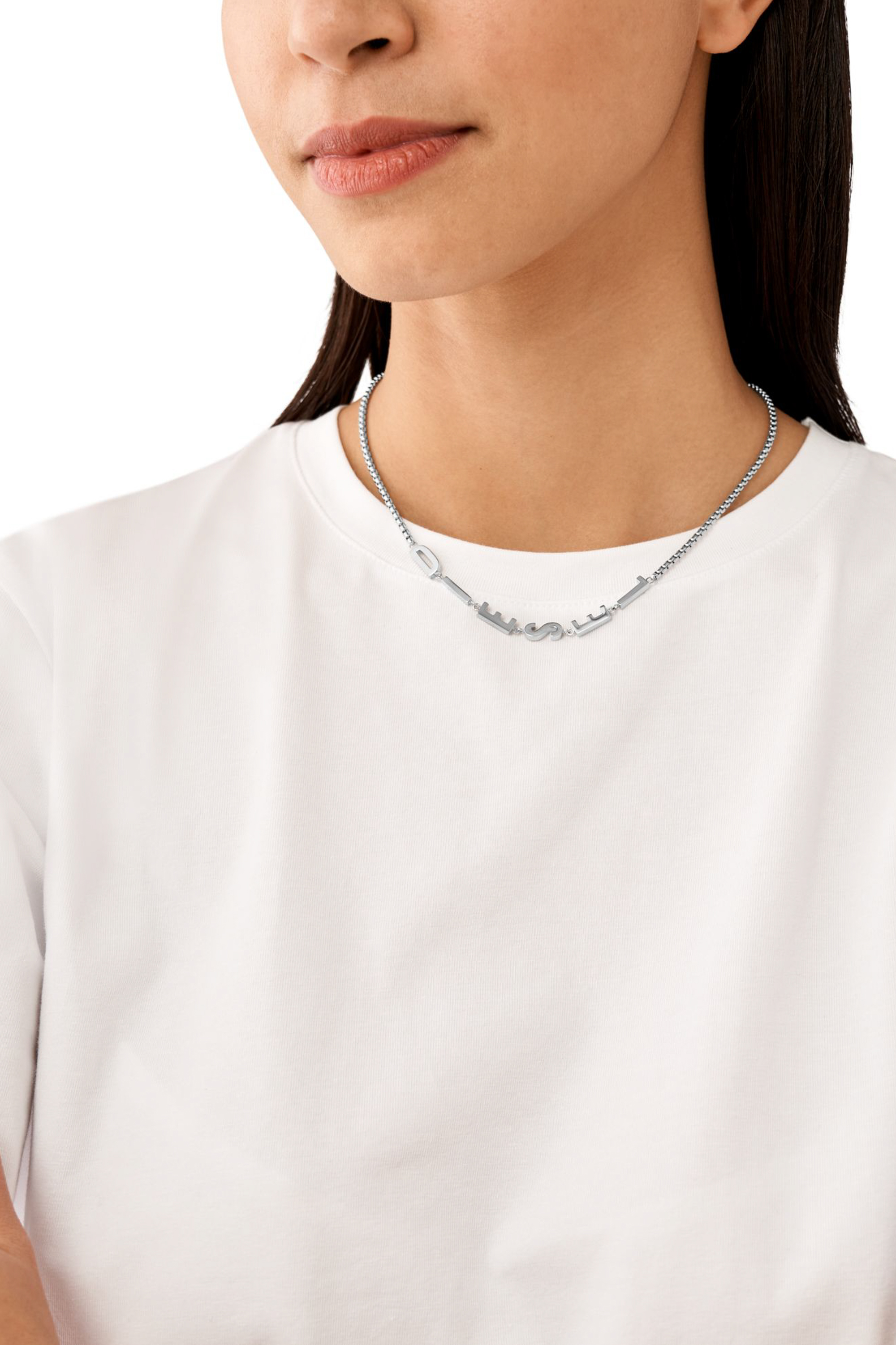 Diesel - DX1491, Man Stainless steel chain necklace in Silver - Image 4