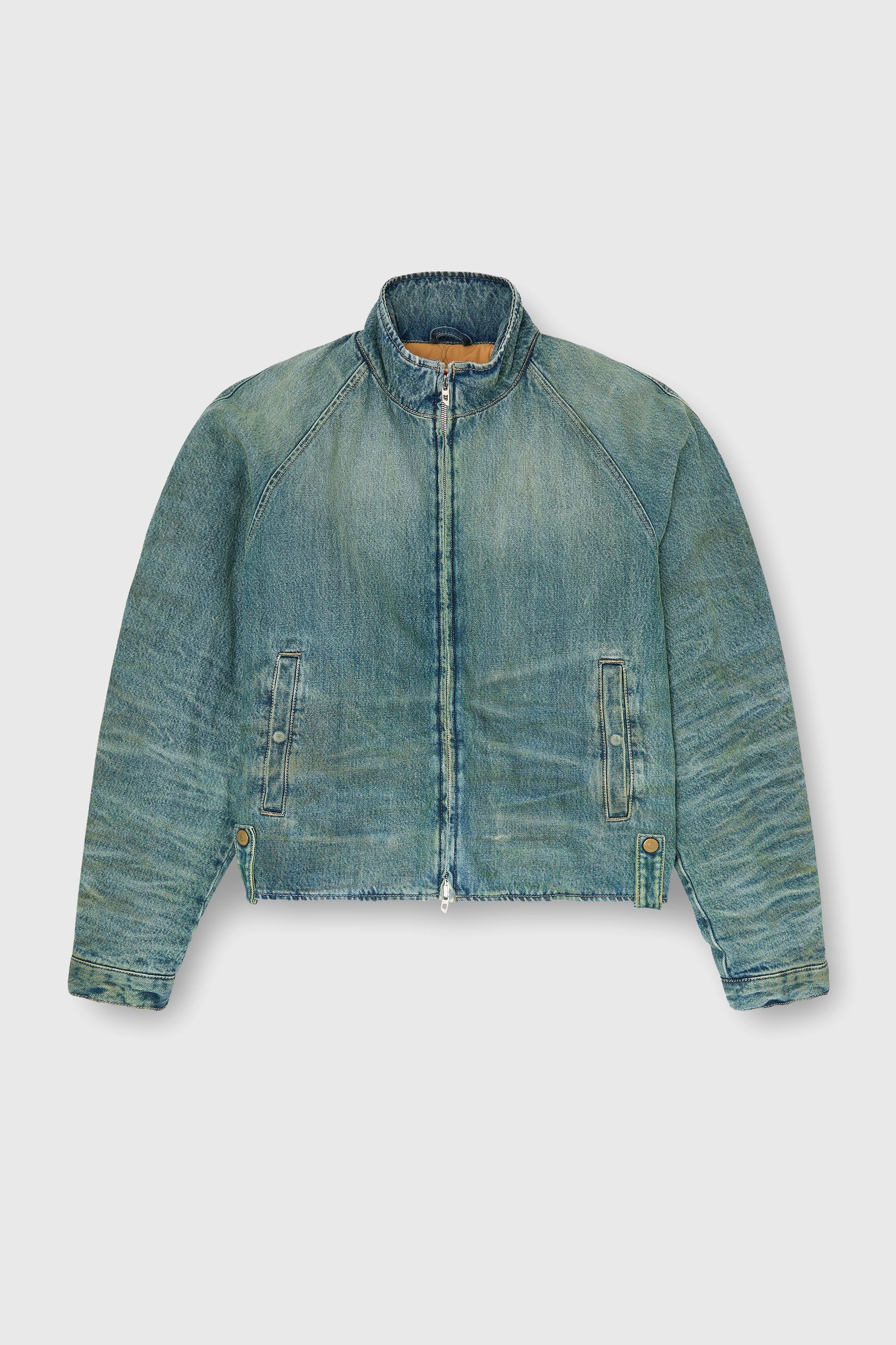 Diesel - D-BARUS-FSJ2, Man's Padded jacket in dirty-effect creased denim in Medium blue - 2