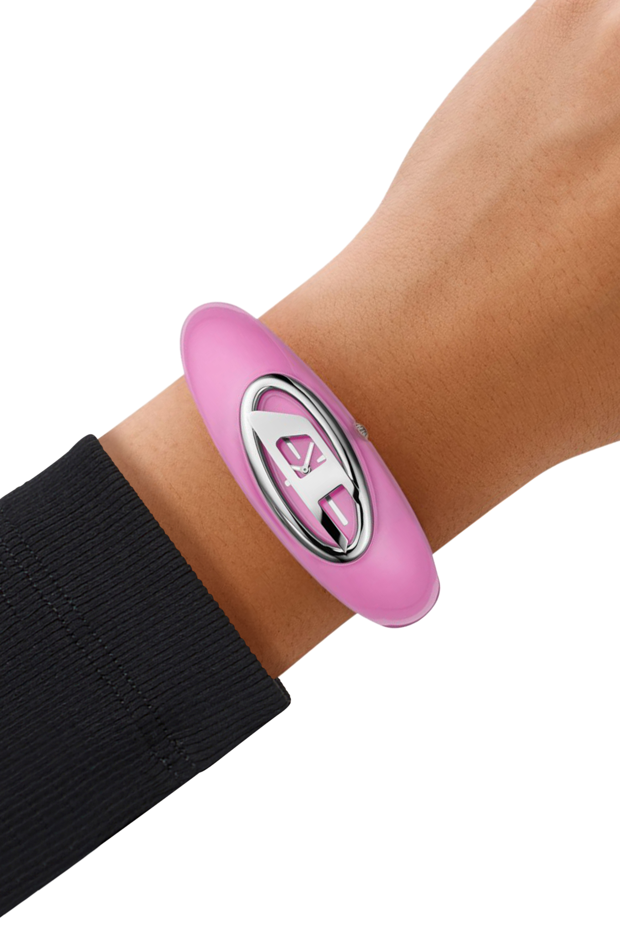 Diesel - DZ5617 WATCH, Woman's Diesel Wonder-D Two-Hand Pink Nylon Resin Watch in Pink - 4