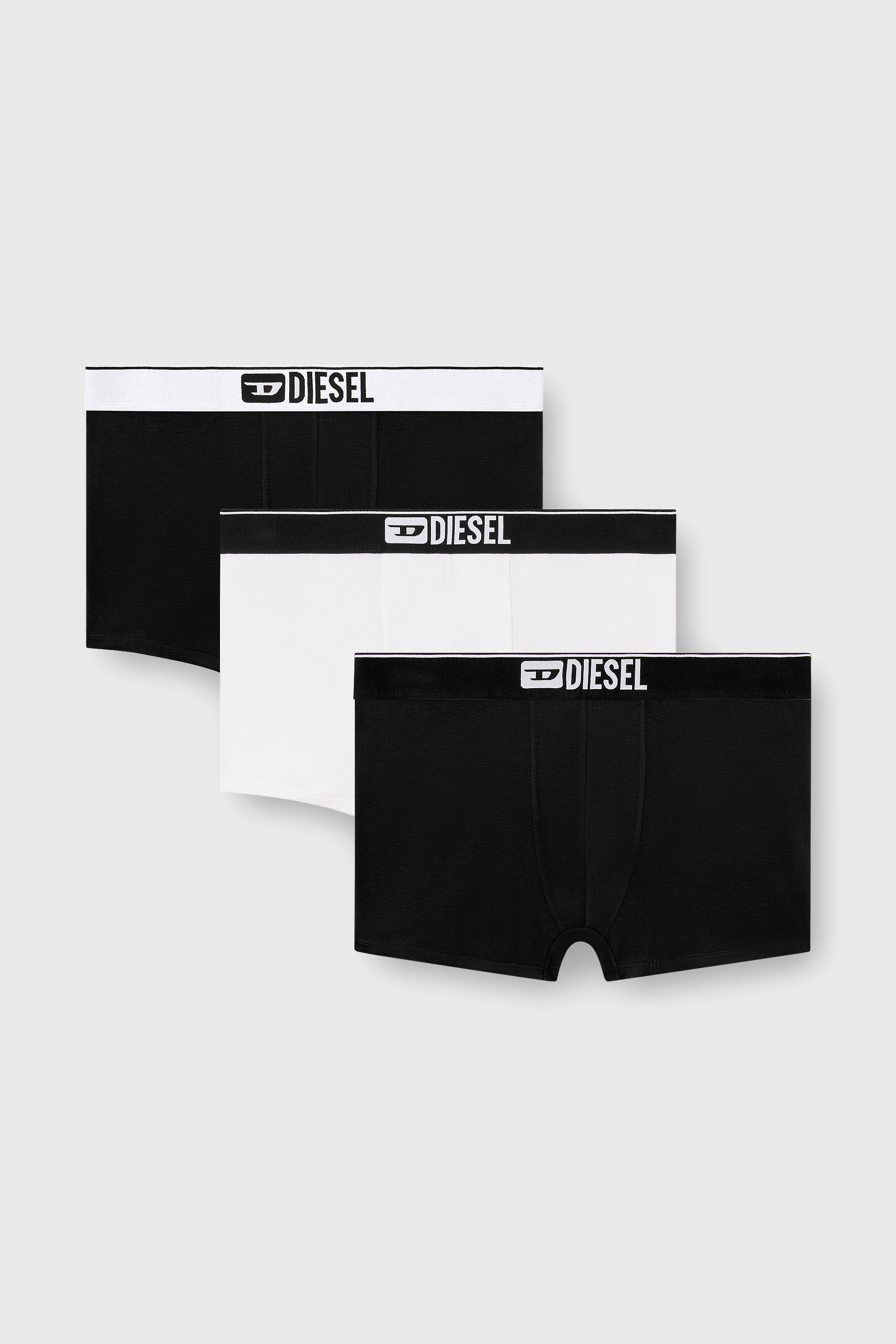 Diesel - UMBX-DAMIENTHREEPACK, Man's Three-pack of plain boxer briefs in Black/White - 1