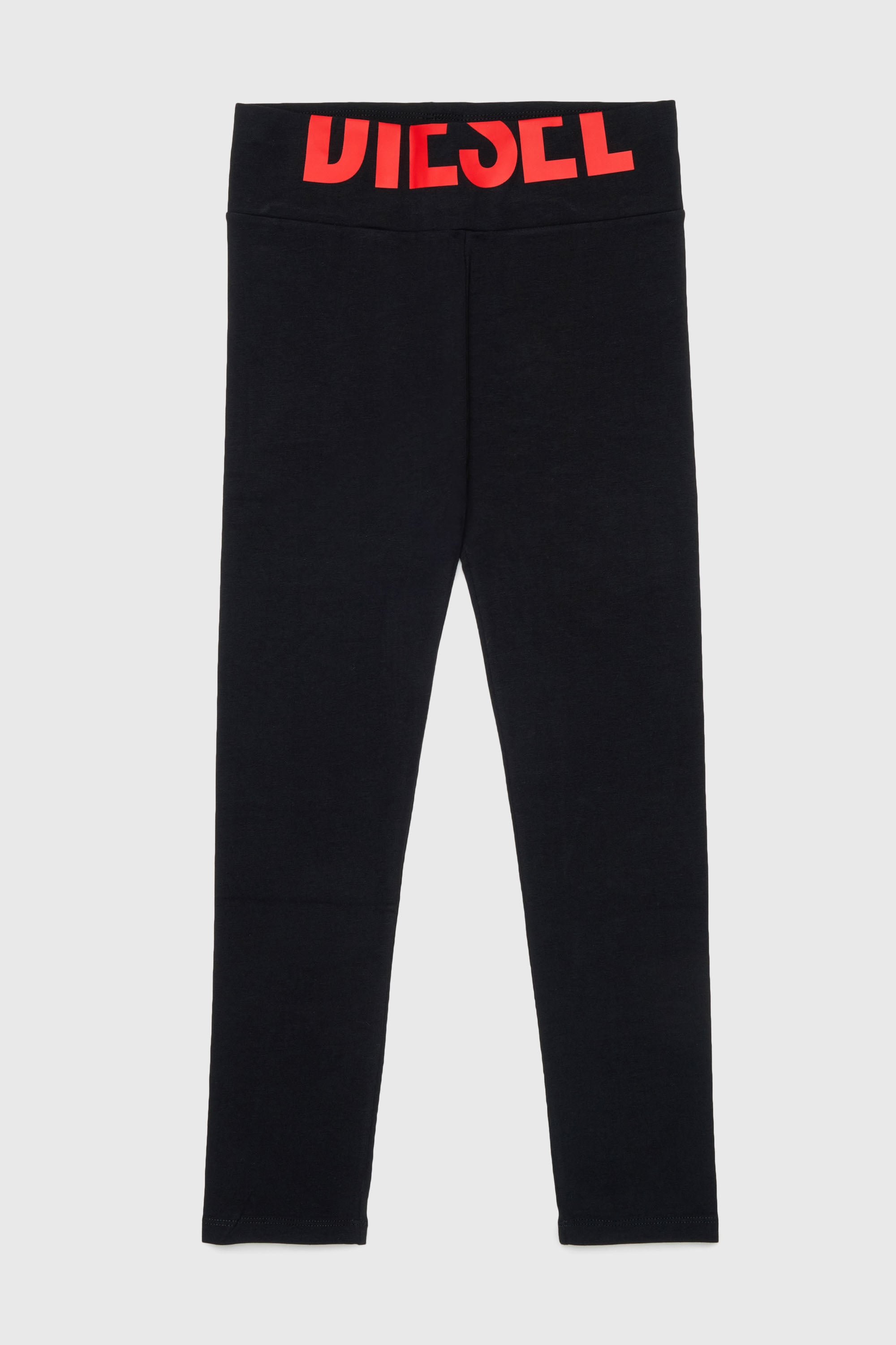 Diesel - PCEFY, Woman's Cotton leggings with cut-off logo in Black - 1