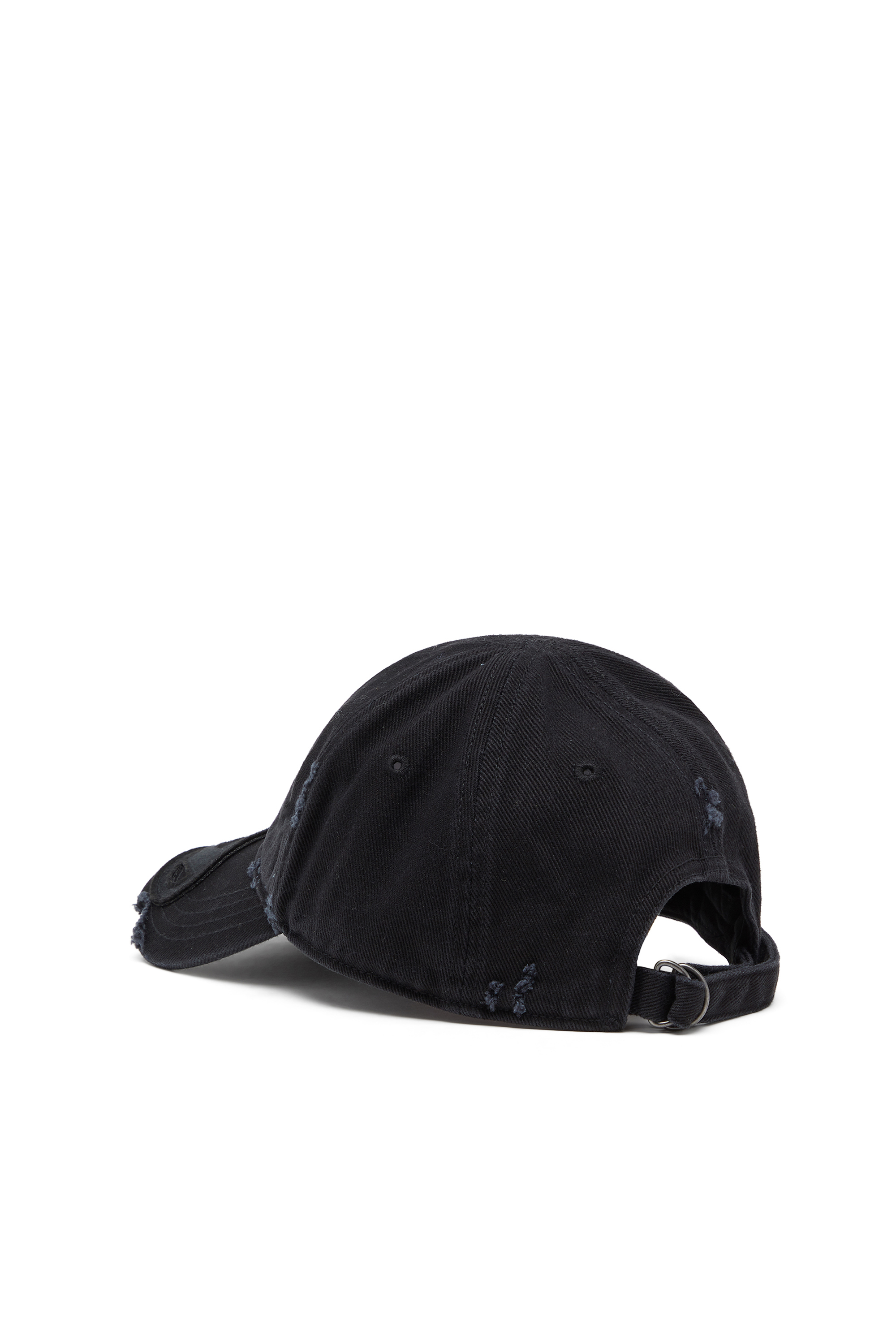Diesel - C-BIGDOV, Man's Cotton twill cap with distressed details in Black - 2