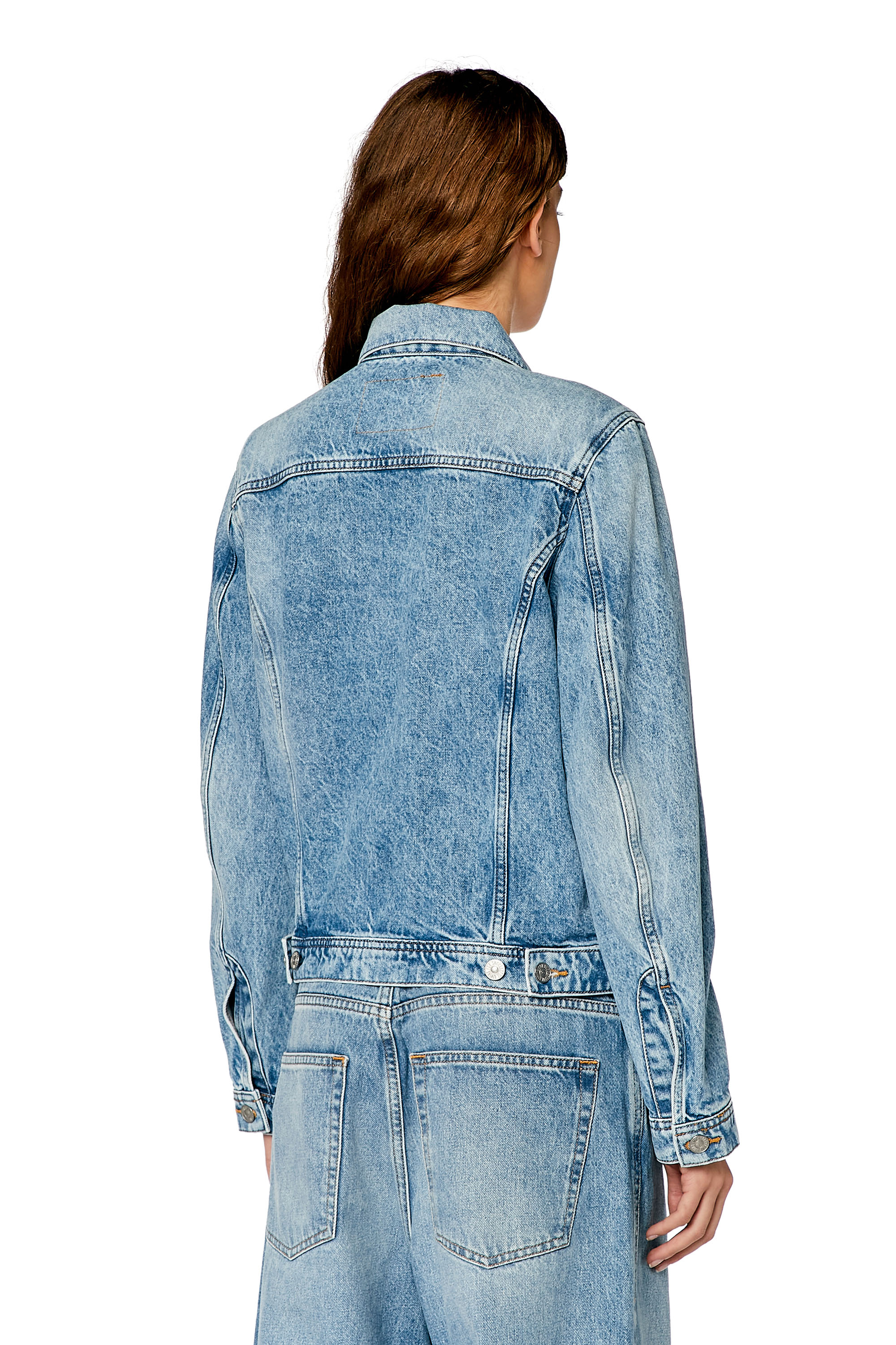 Diesel - DE-BONNY, Woman's Trucker jacket in denim in Light Blue - 4