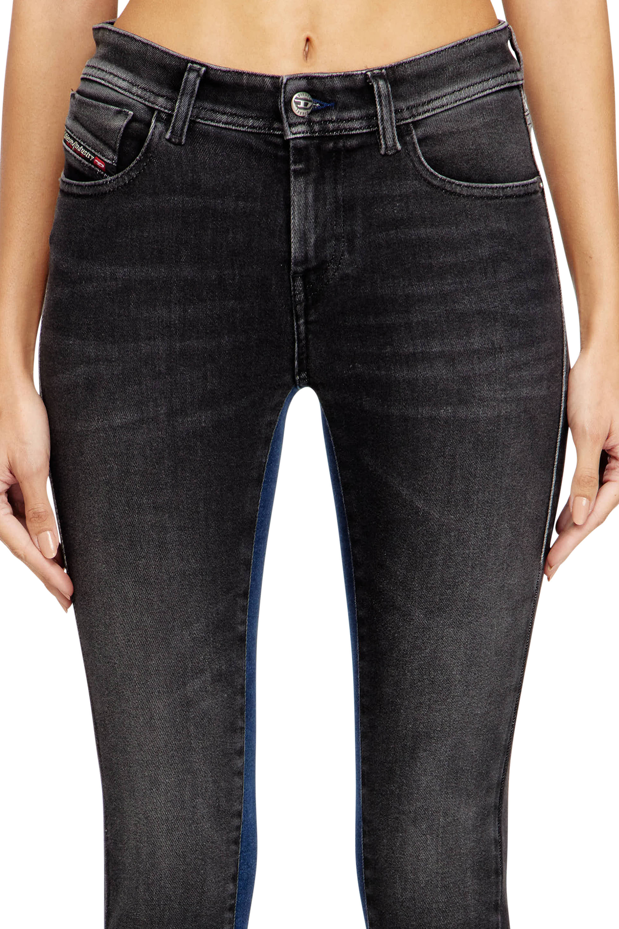 Diesel - Woman's Skinny Jeans 2017 Slandy 09N14, Black/Dark grey - 5