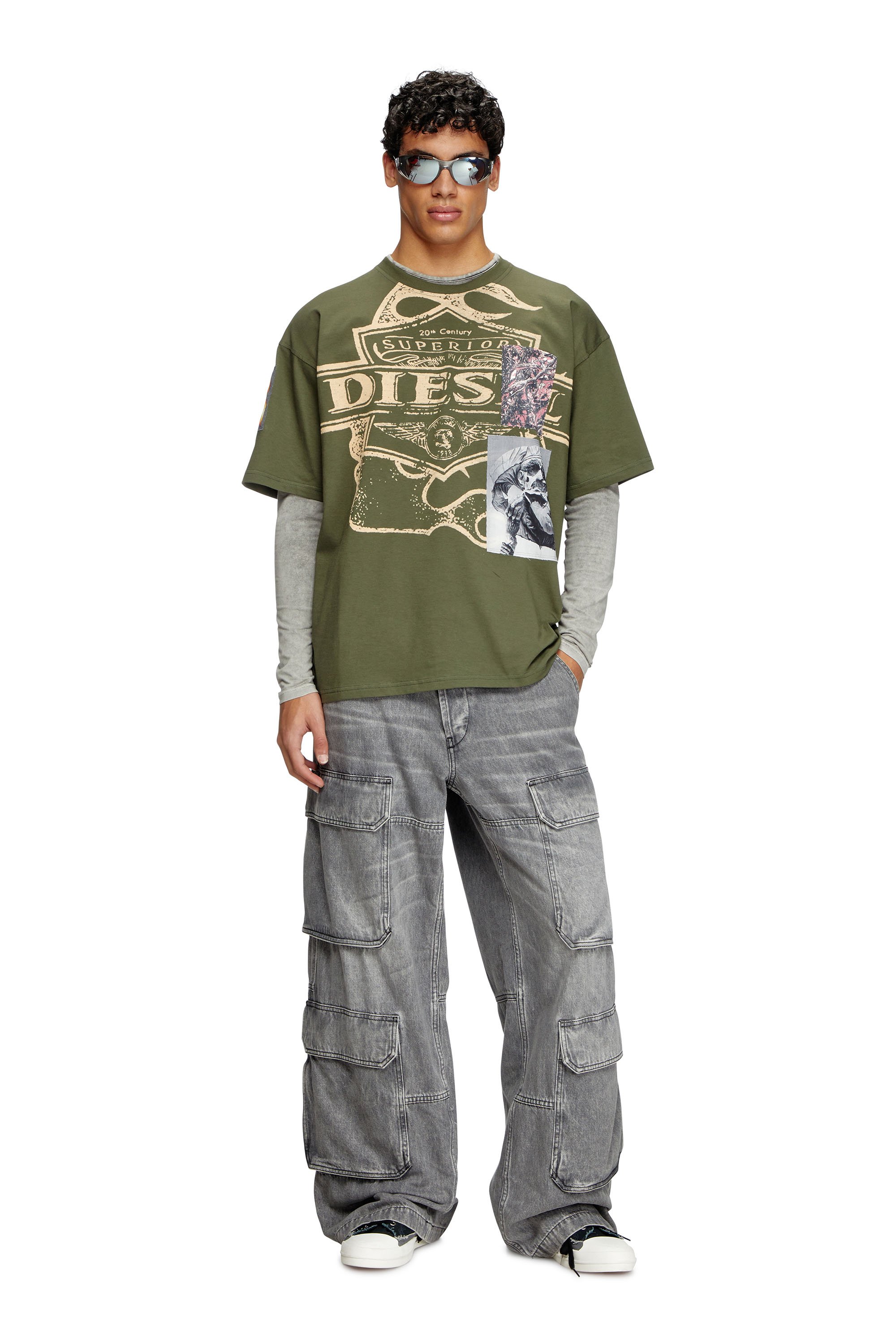 Diesel - T-BOXT-SLITS-R8, Man's T-shirt with patch detail in null - 2