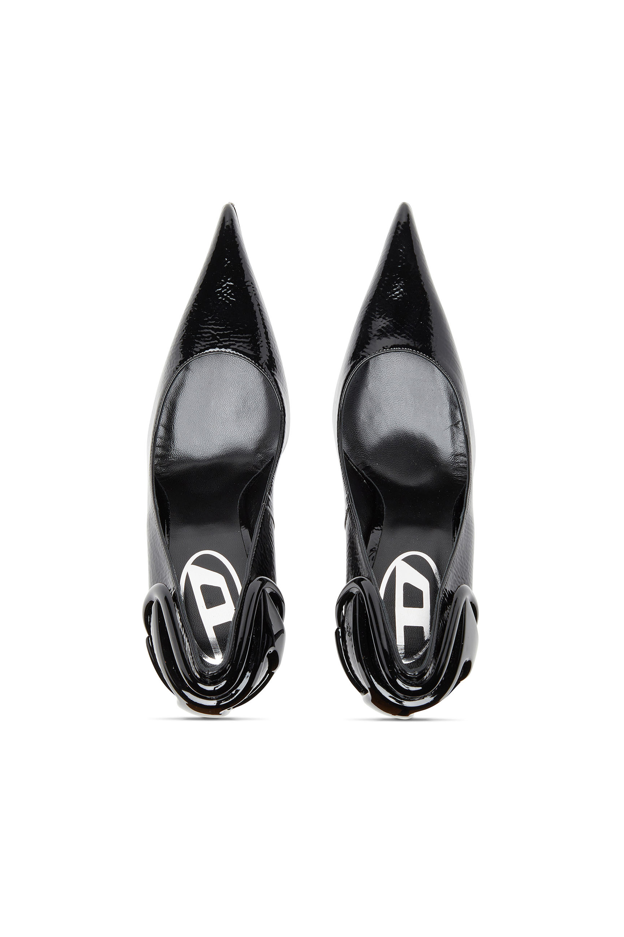 Diesel - D-TEN&HALF P, Woman Glossy pumps with curved heel in Black - Image 5