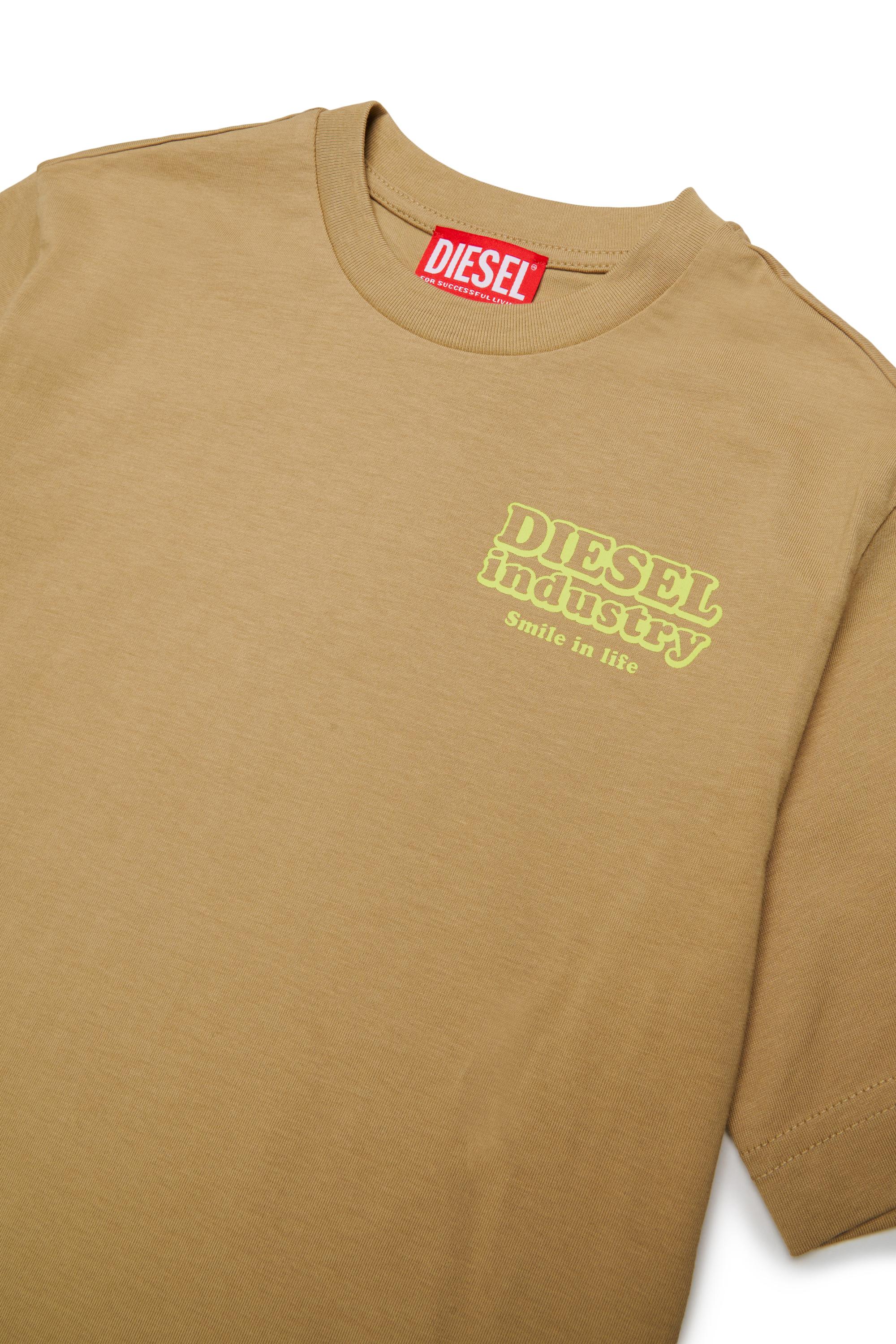 Diesel - TLODIM OVER, Man's T-shirt with Diesel Industry print in Brown - 3