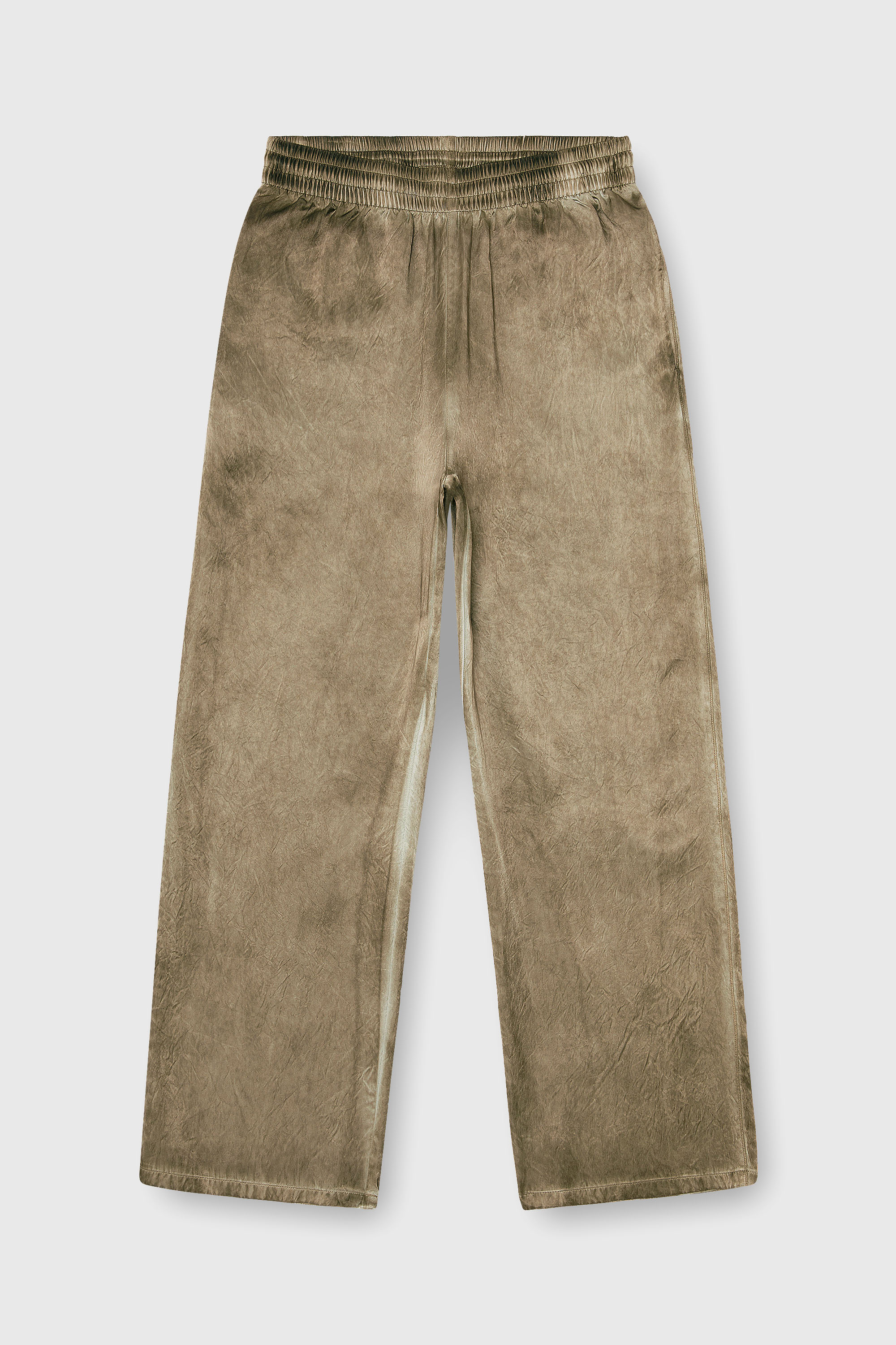 Diesel - P-THECK-AGCT, Man's Pants in wrinkled satin in Light Brown - 2