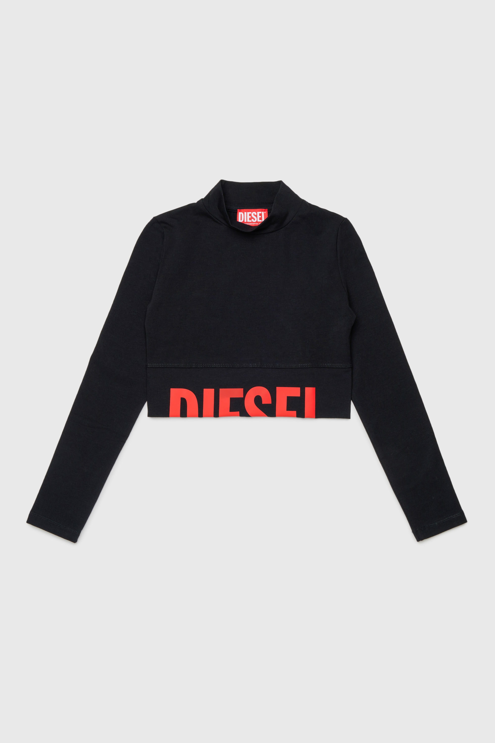 Diesel - TCEFILS, Woman's Crop top with cut-off logo in Black - 1