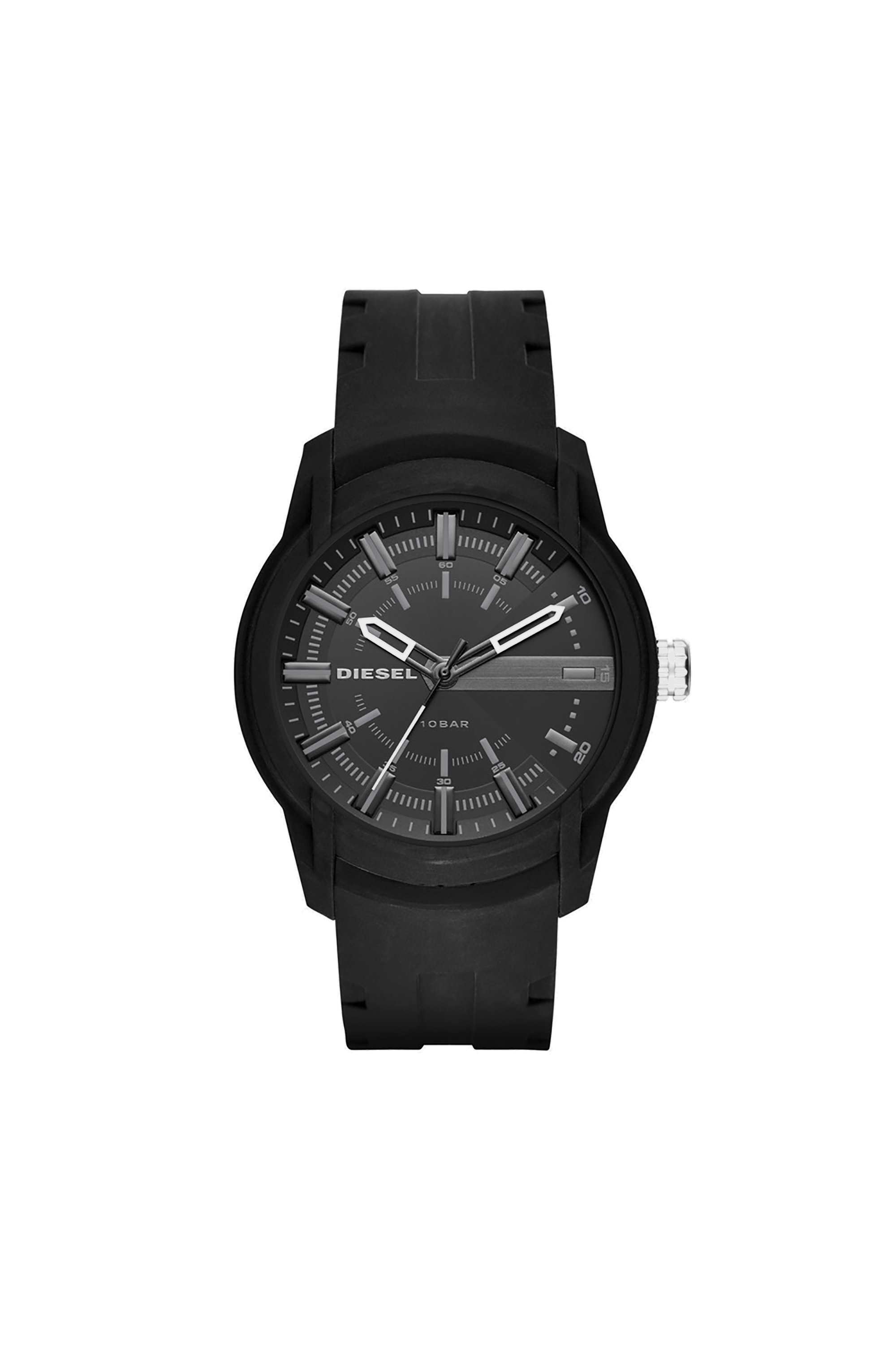 Diesel - DZ1830, Man's Armbar silicone watch with black dial in Black - 1