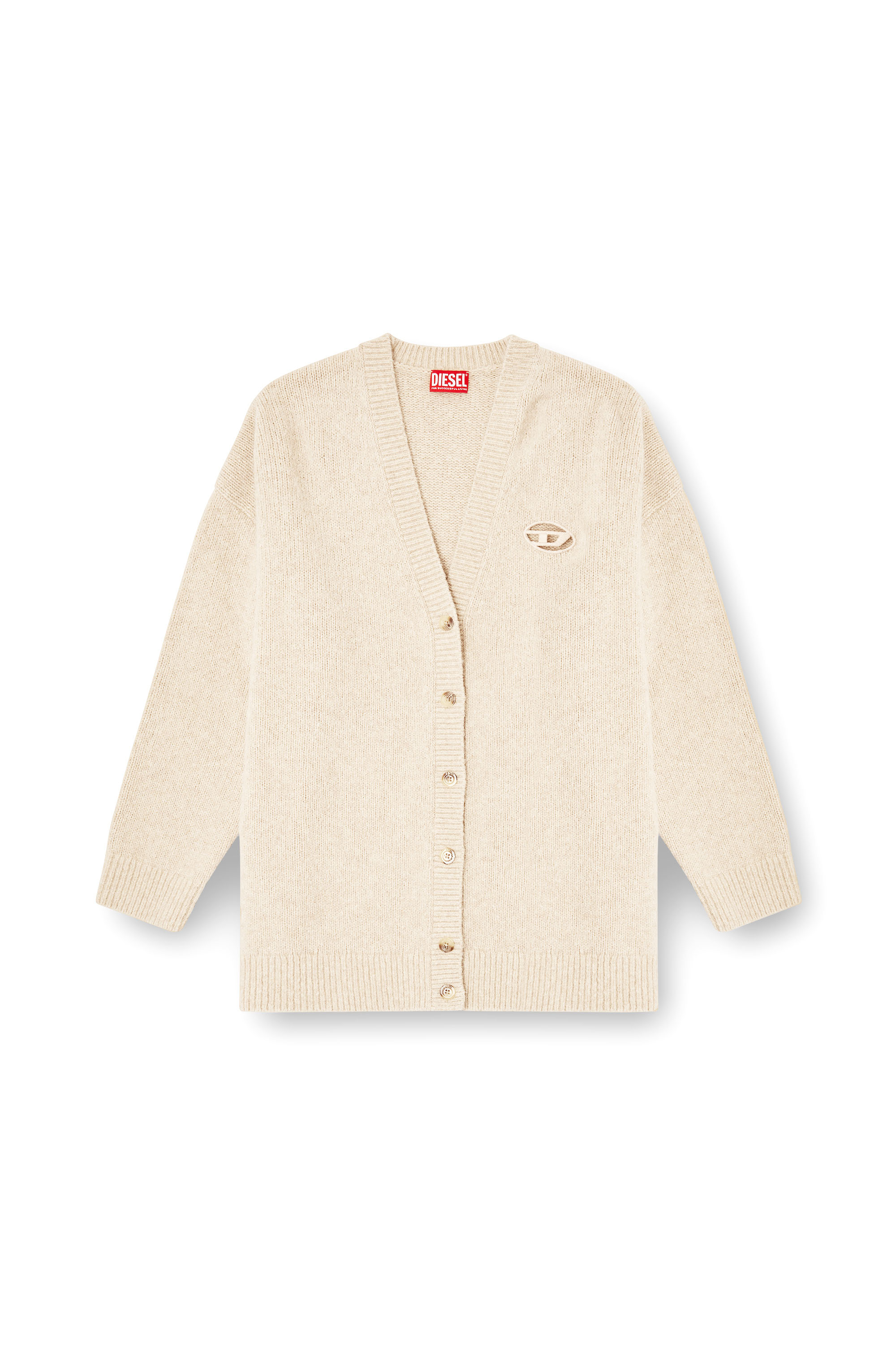 Diesel - M-AREELA, Woman's Cardigan in wool and alpaca blend in Beige - 3