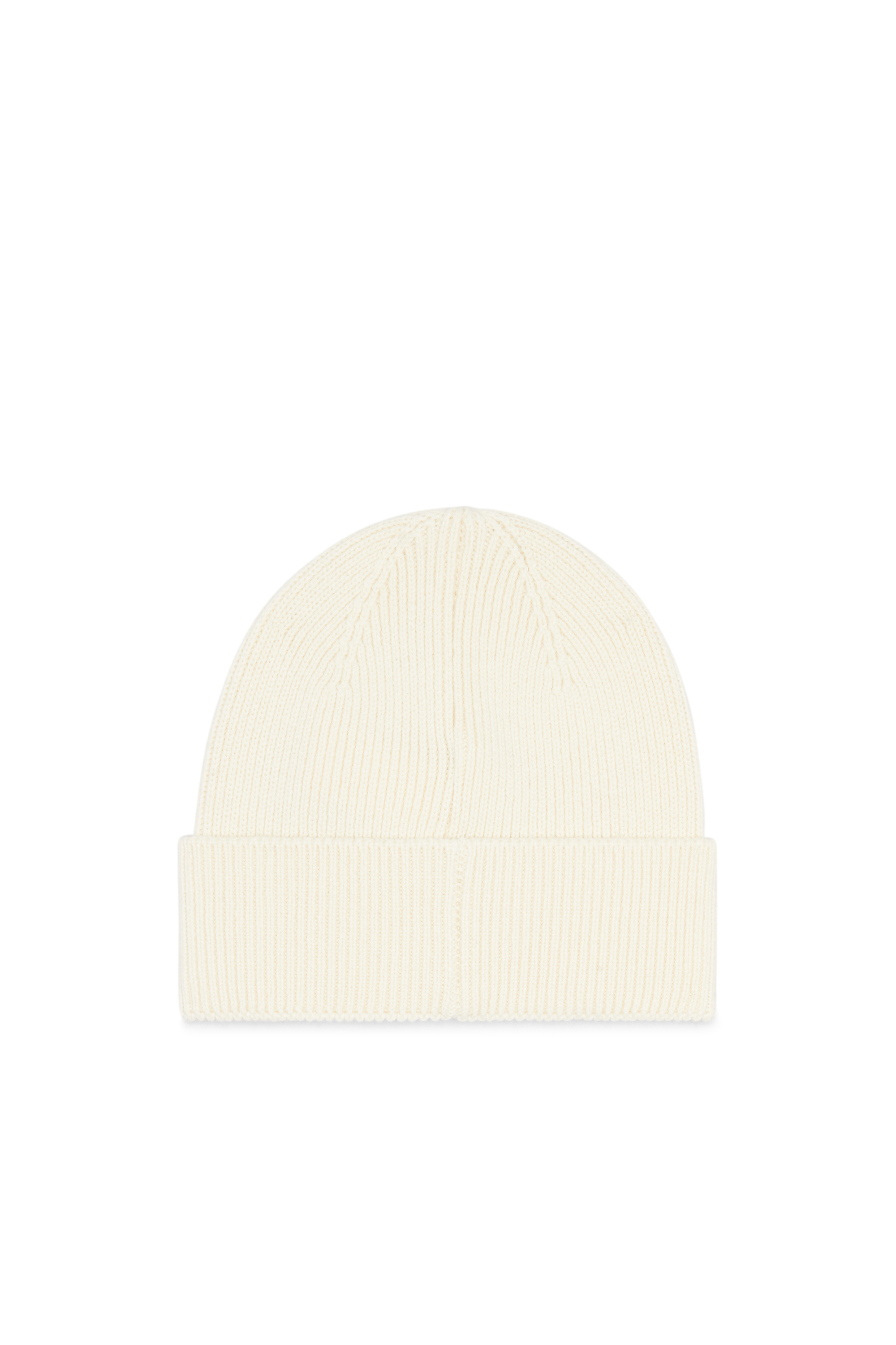 Diesel - K-CODER-FULLY B, Unisex's Ribbed beanie with D embroidery in White - 2