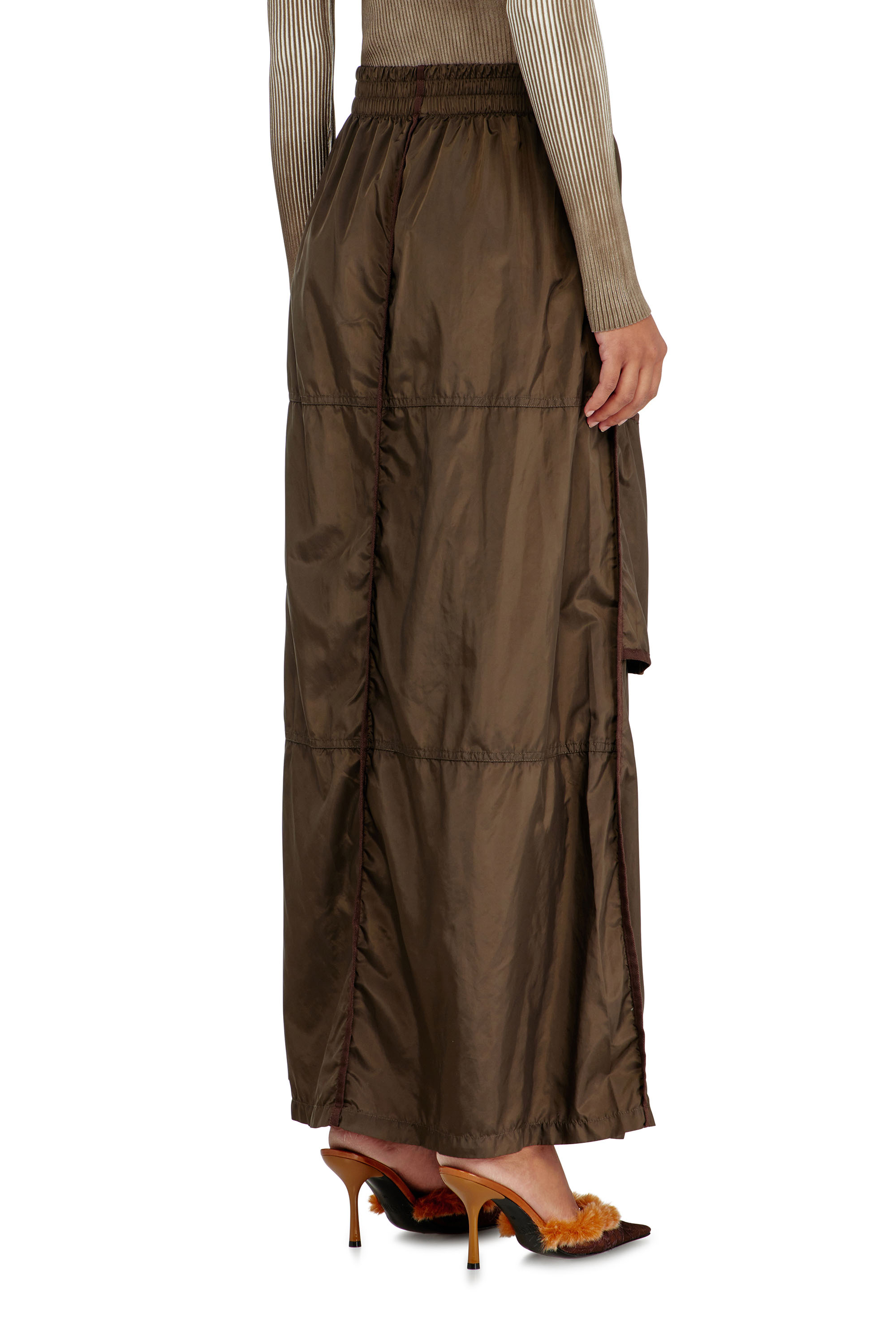 Diesel - O-HYTON, Woman's Windbreaker maxi skirt with front zip in null - 4