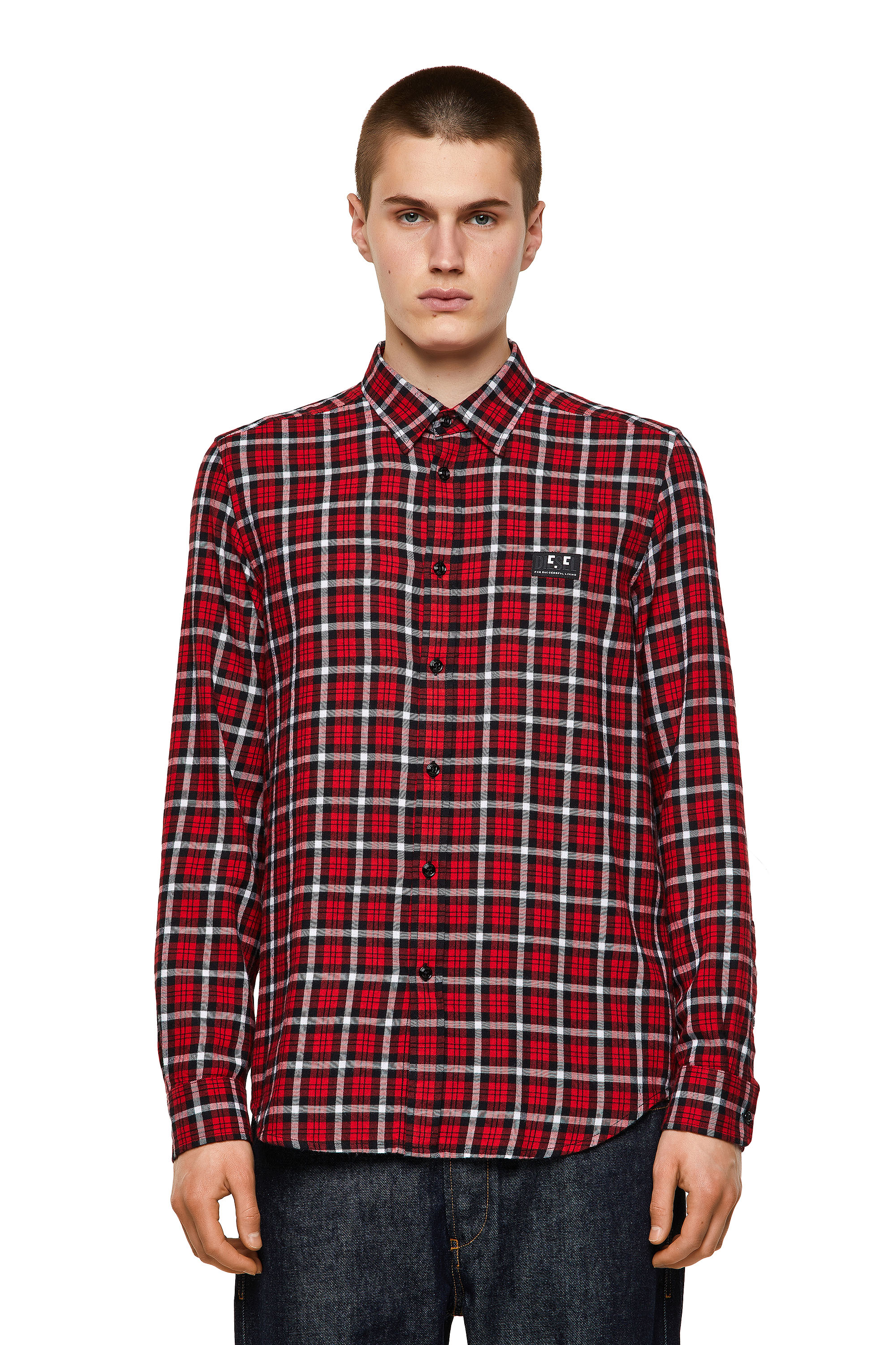S-MOI-CHK-A, Red/White - Shirts