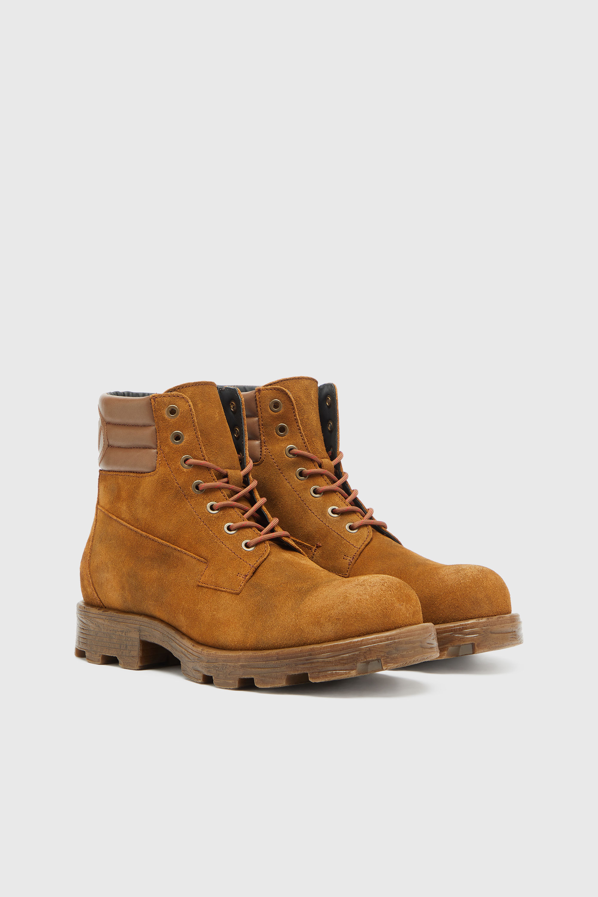 Diesel - D-HAMMER LACE UP, Man's D-Hammer - Combat boots in suede and leather in Camel - 2