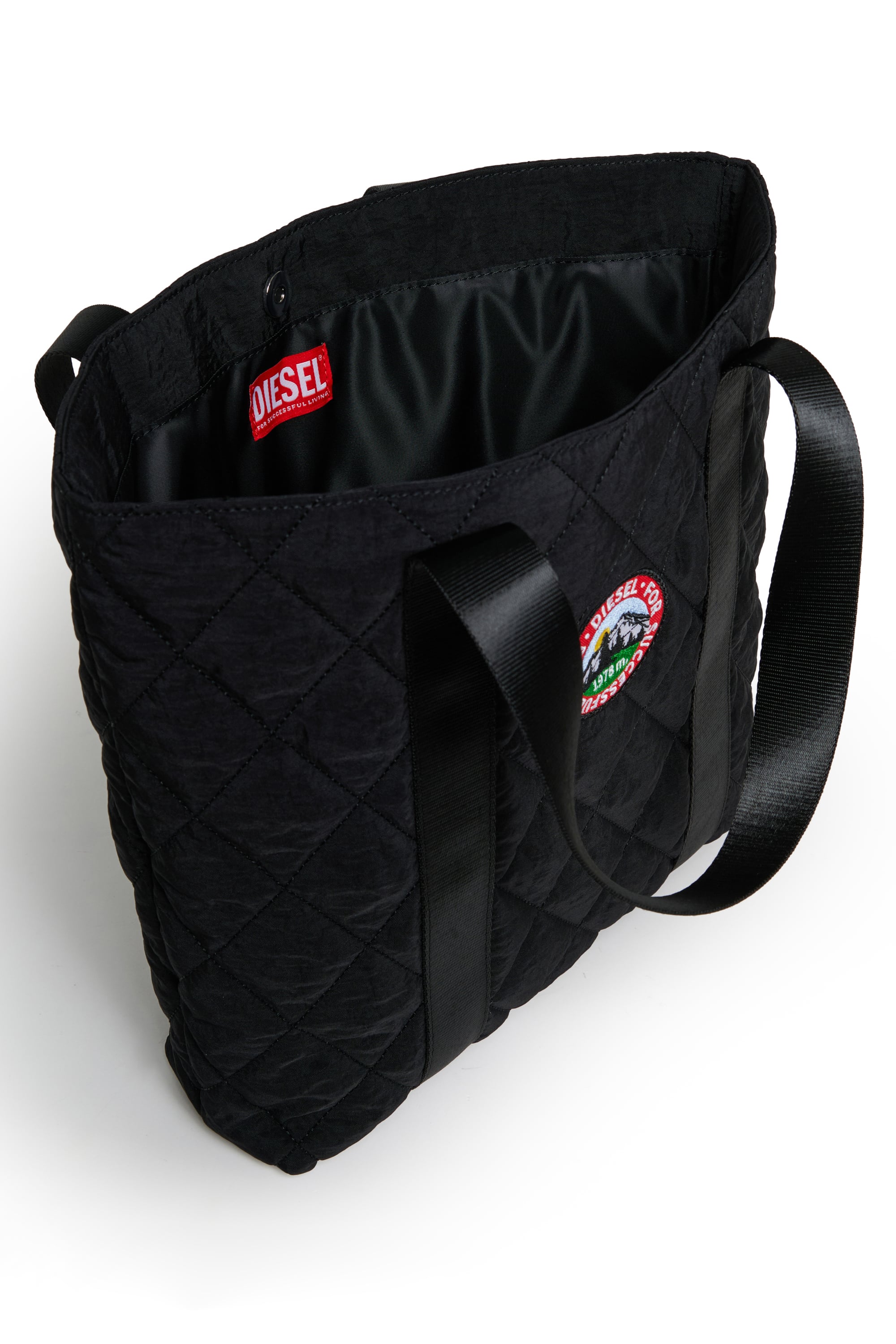Diesel - WMONTY, Woman's WMONTY - Tote bag in quilted nylon in Black - 4