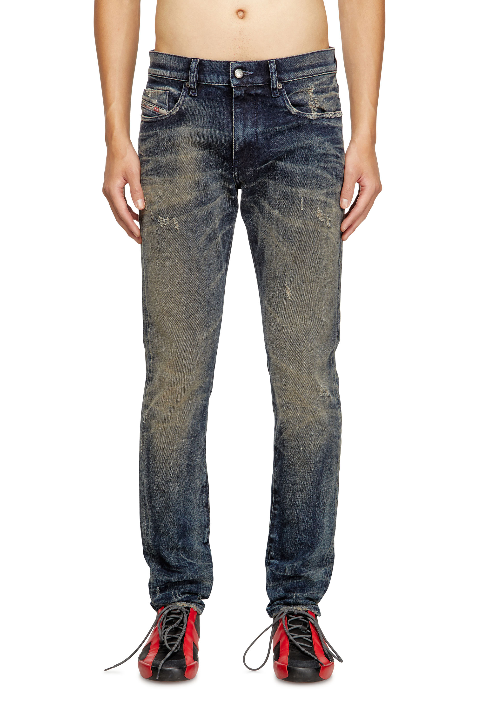 Slim Jeans 2019 D-Strukt 09M46, Dark Blue Diesel - Man's Slim Jeans 2019 D-Strukt 09M46, Dark Blue - 3