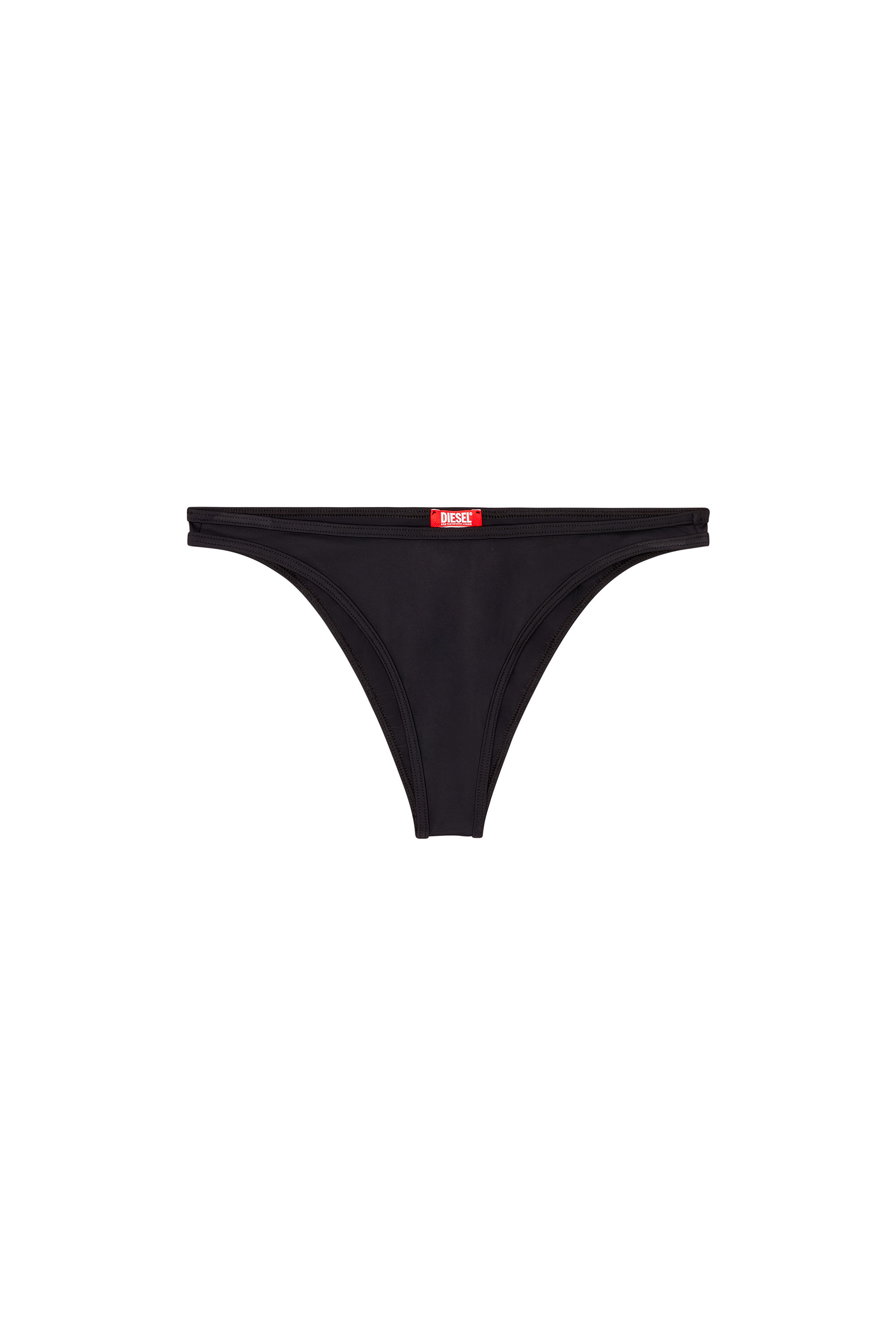 Diesel - BFPN-BRAZILIAN, Woman's Bikini briefs with cut-off Diesel logo in Black/White - 4