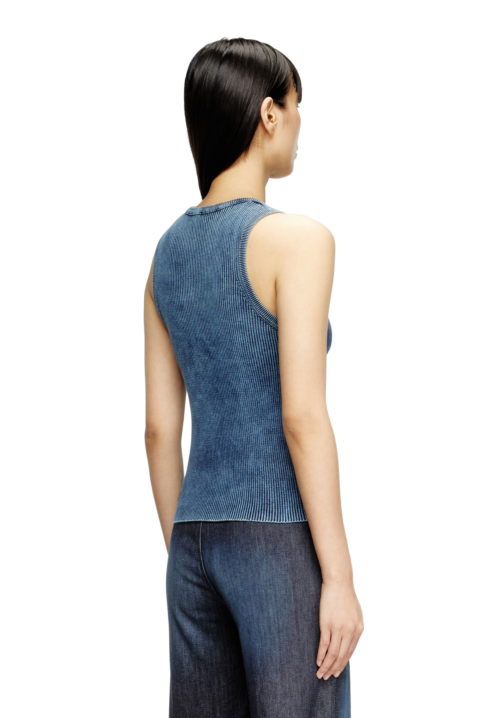 Diesel - M-ANCHOR-A-SL, Woman's Rib-knit tank top with Oval D in Dark Blue - 4