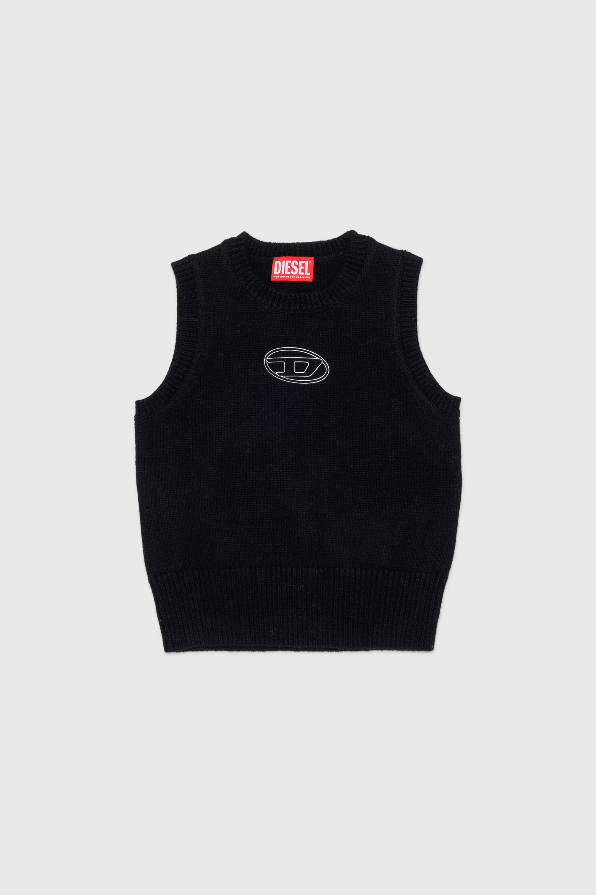 Diesel - KIMKY, Woman's Cashmere-enriched knit vest in Black - 1