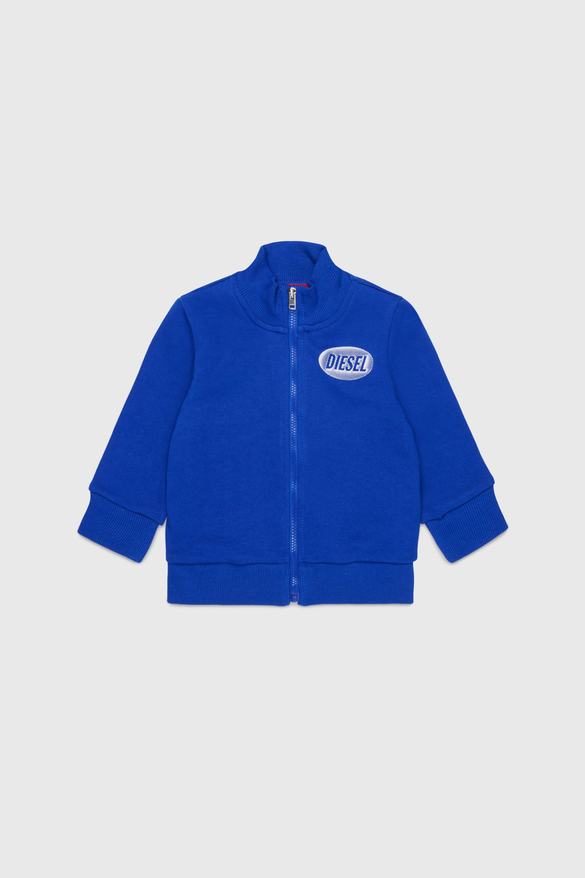 Diesel - SDSELZIPB, Unisex's Zip-up sweatshirt with logo print in Blue - 2