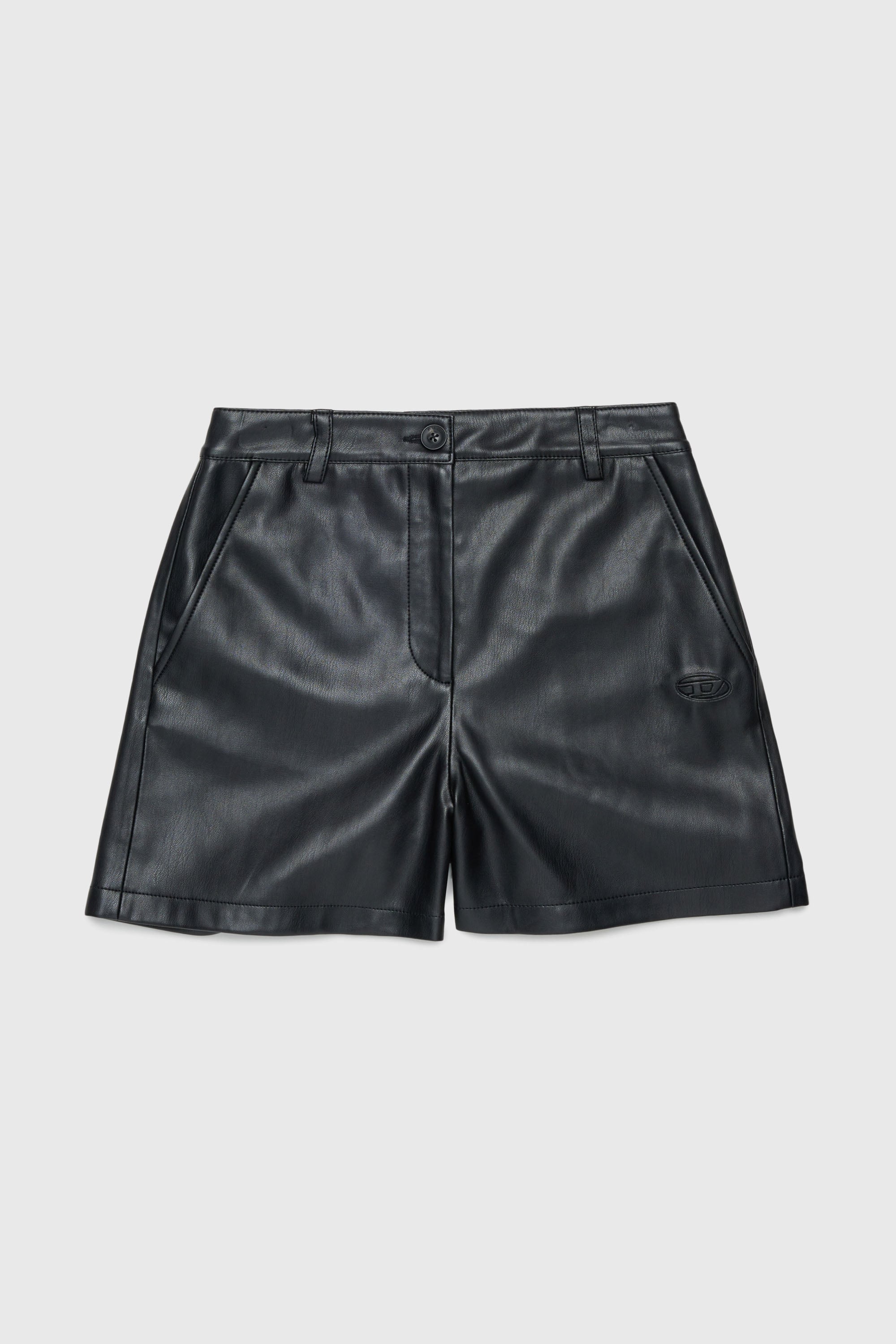 Diesel - PJENNY, Woman's Shorts in coated fabric in Black - 1