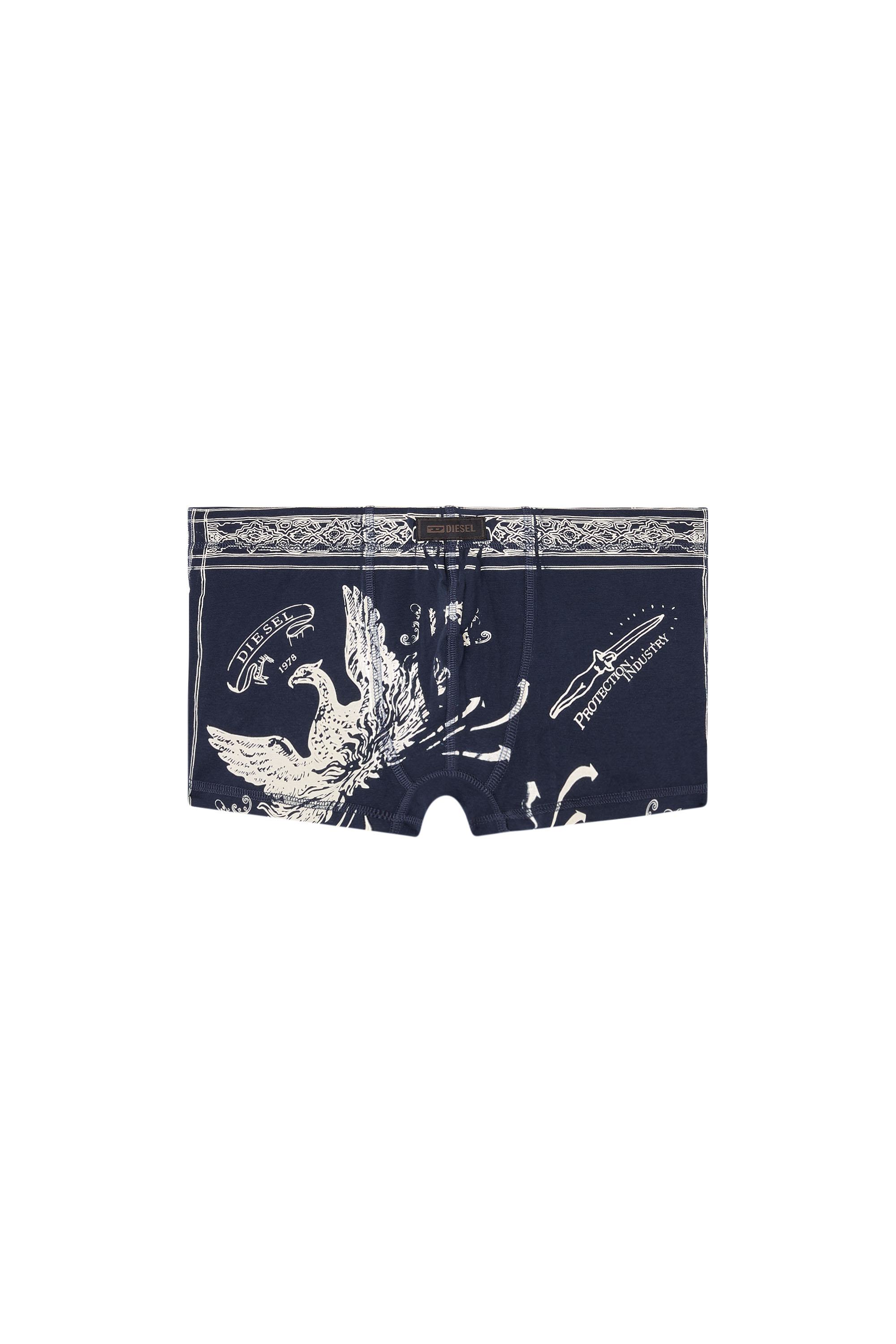 Diesel - DAMIEN-UTLT, Man's Boxer briefs with Phoenix print in Blue - 3
