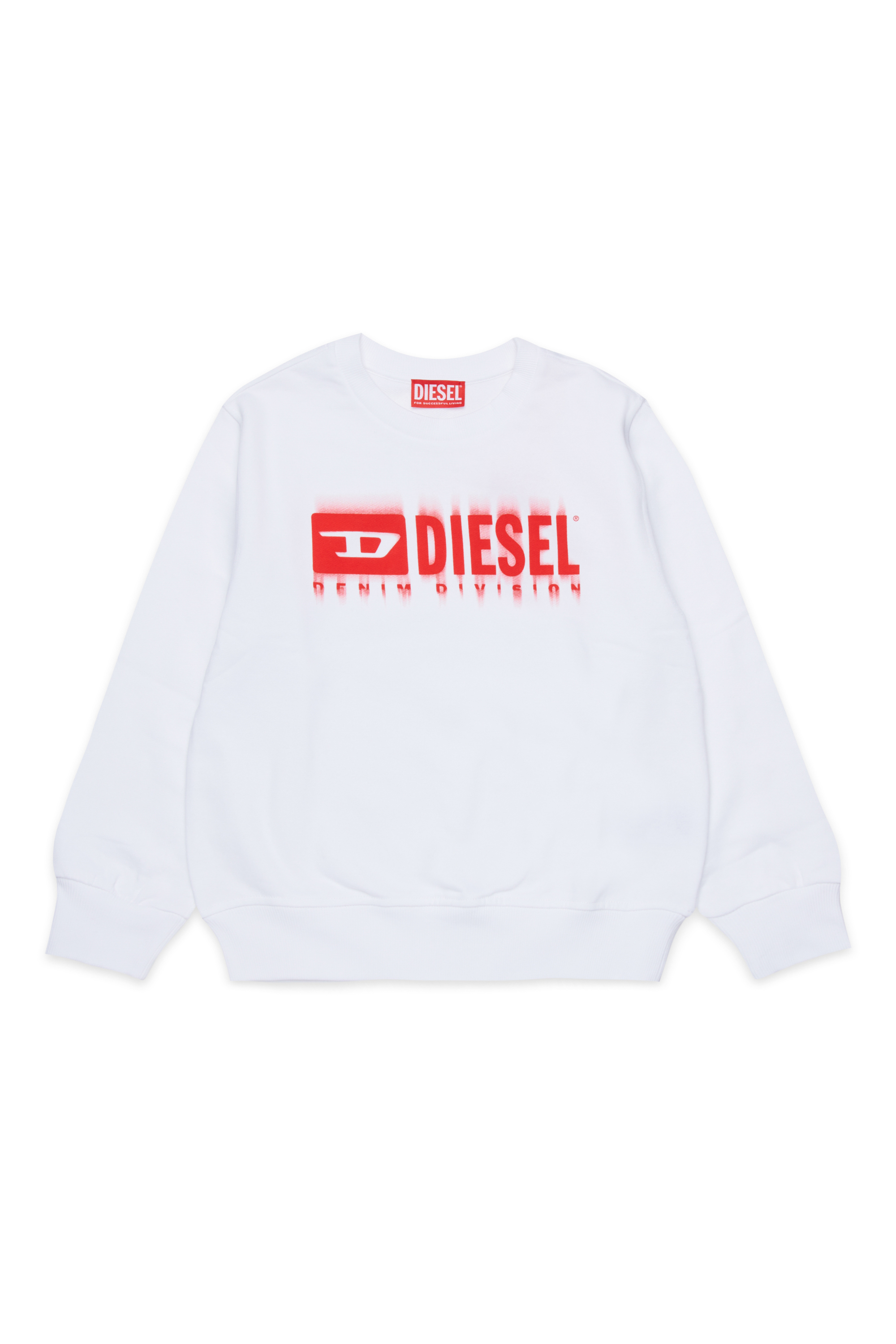 Diesel - SGINNL8 OVER, Man's Sweatshirt with smudged logo in White - 1