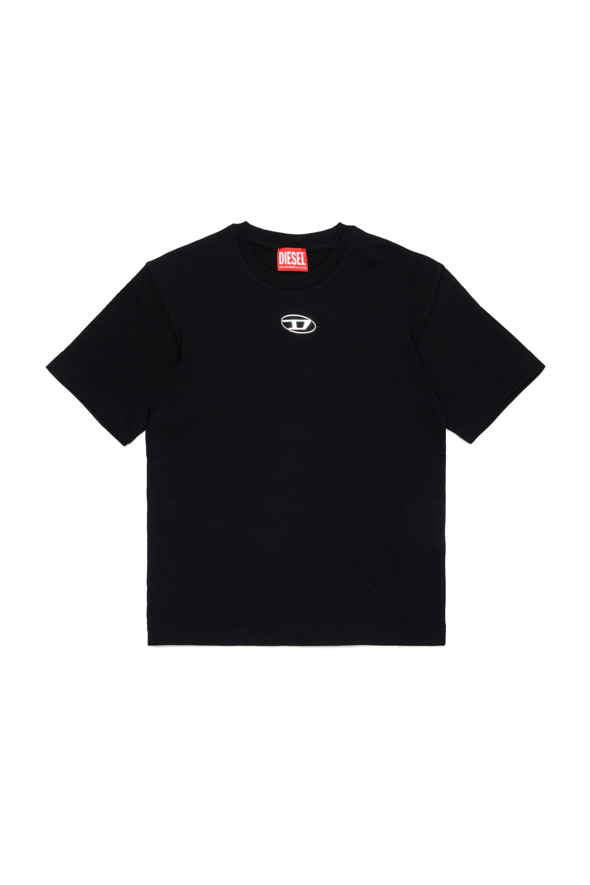 Diesel - TMARCUS OVER, Man T-shirt with metallic Oval D in Black - Image 1