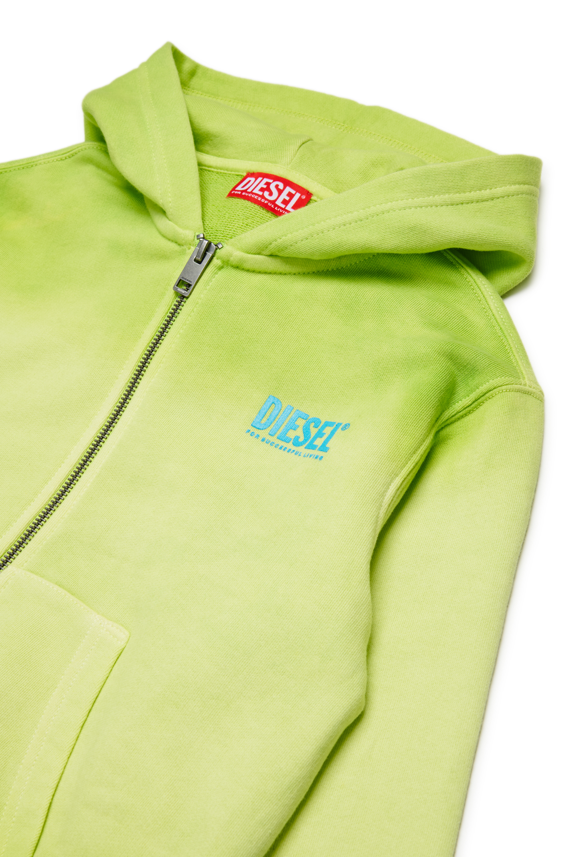 Diesel - SHADE OVER, Man's Gradient hoodie with logo print in Green - 3