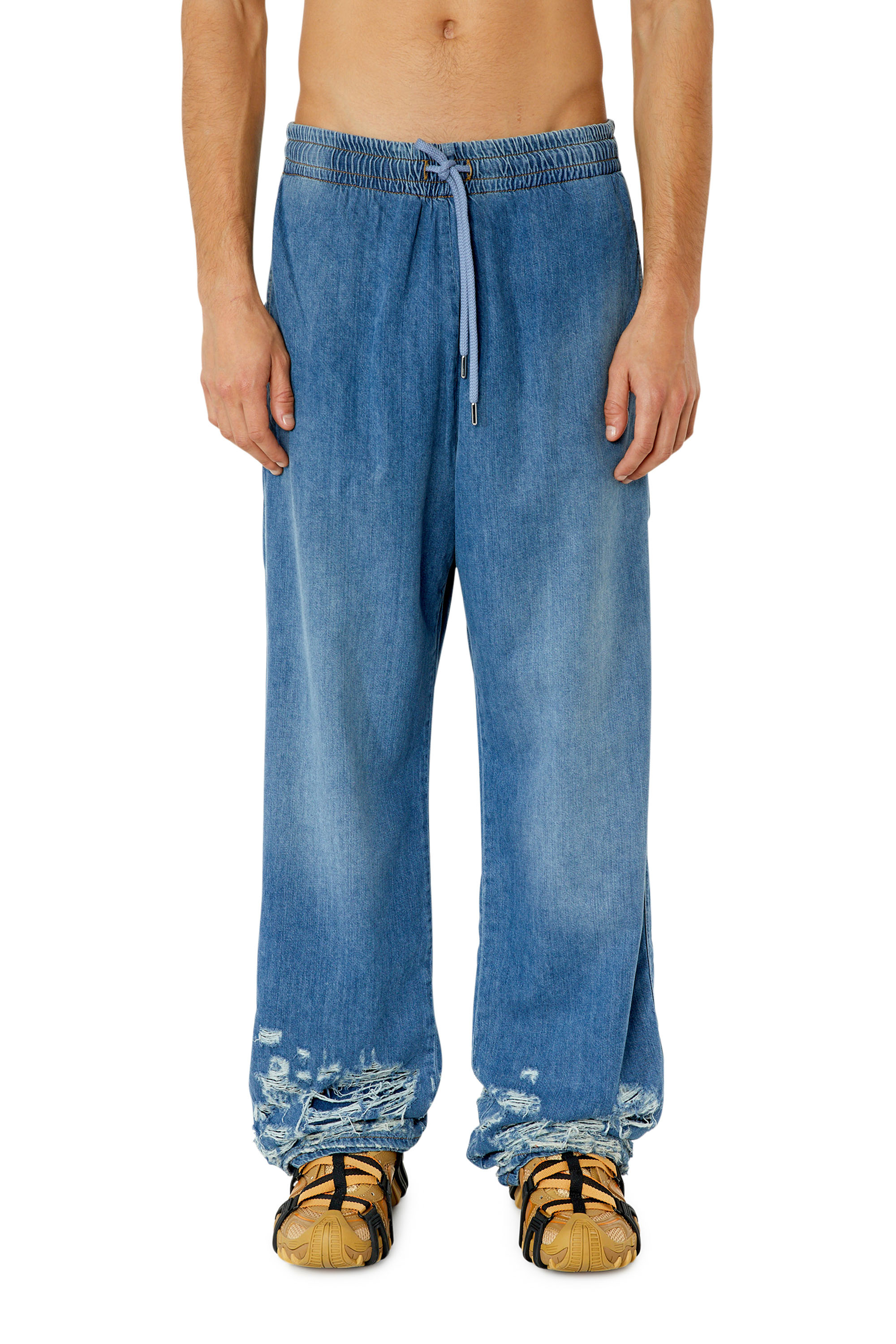 Diesel - D-Martian 0EMAF Straight Jeans, Light Blue - Image 1
